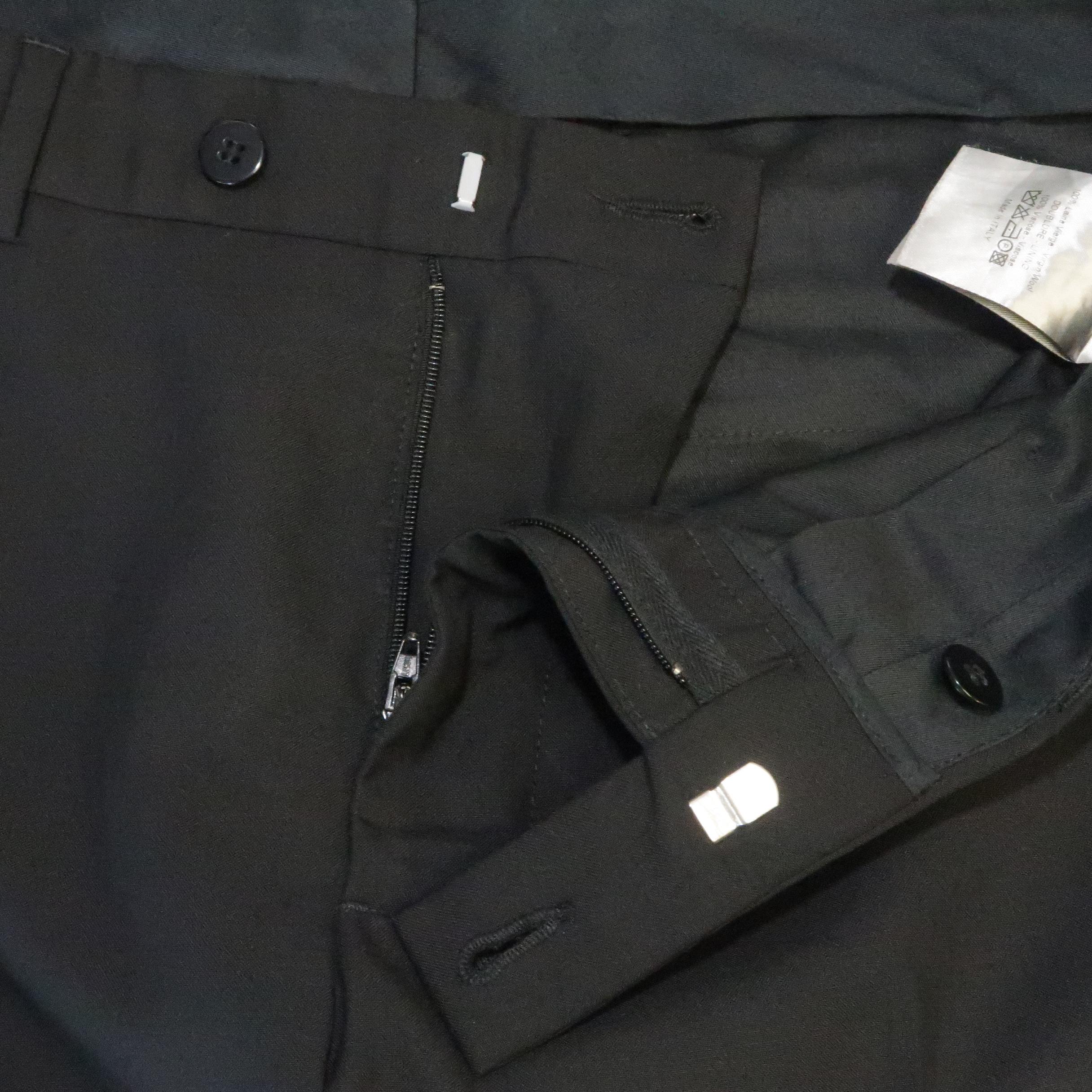 DIOR HOMME Size 34 Black Solid Wool Dress Pants 2