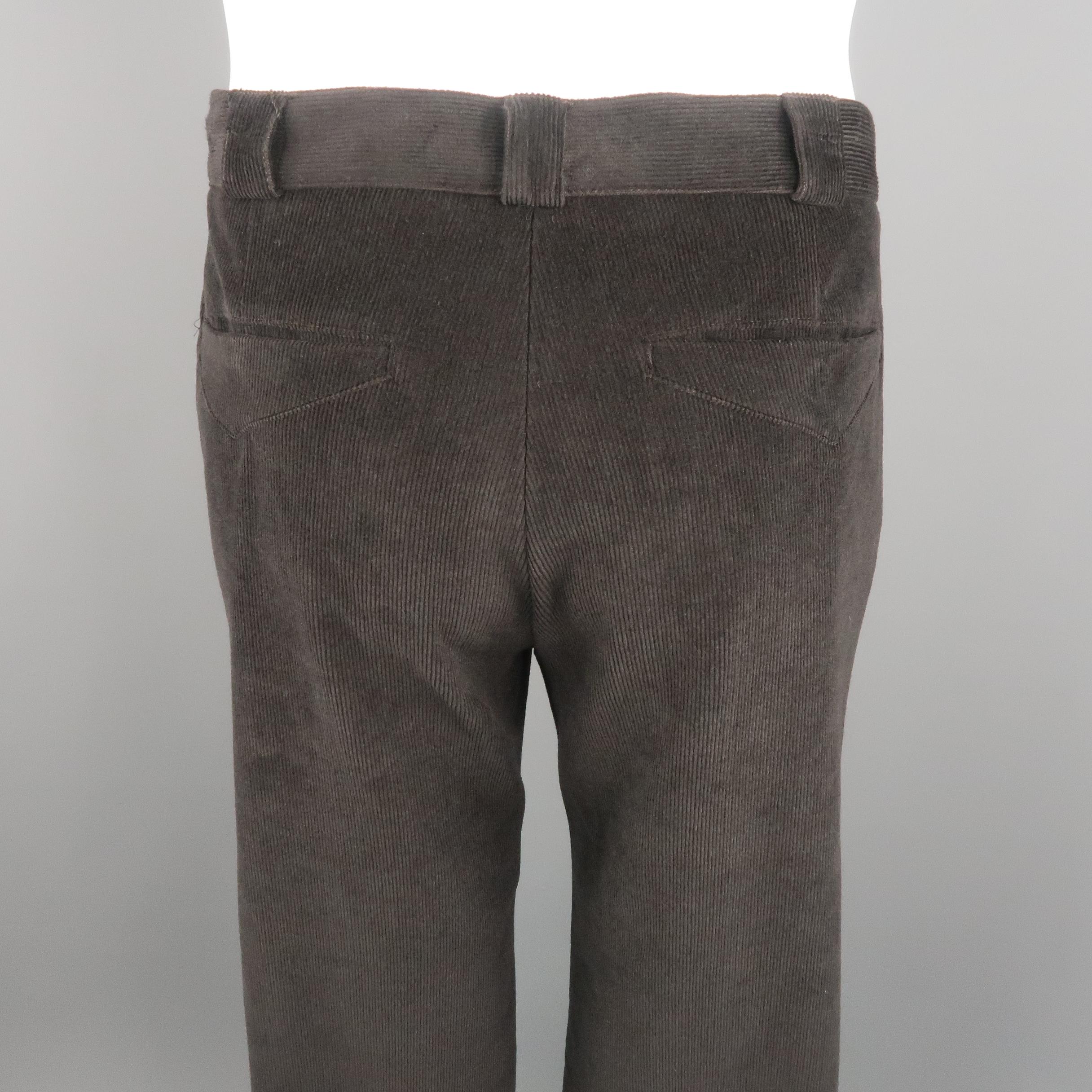 Men's GIORGIO ARMANI Size 34 Brown Solid Corduroy Dress Pants