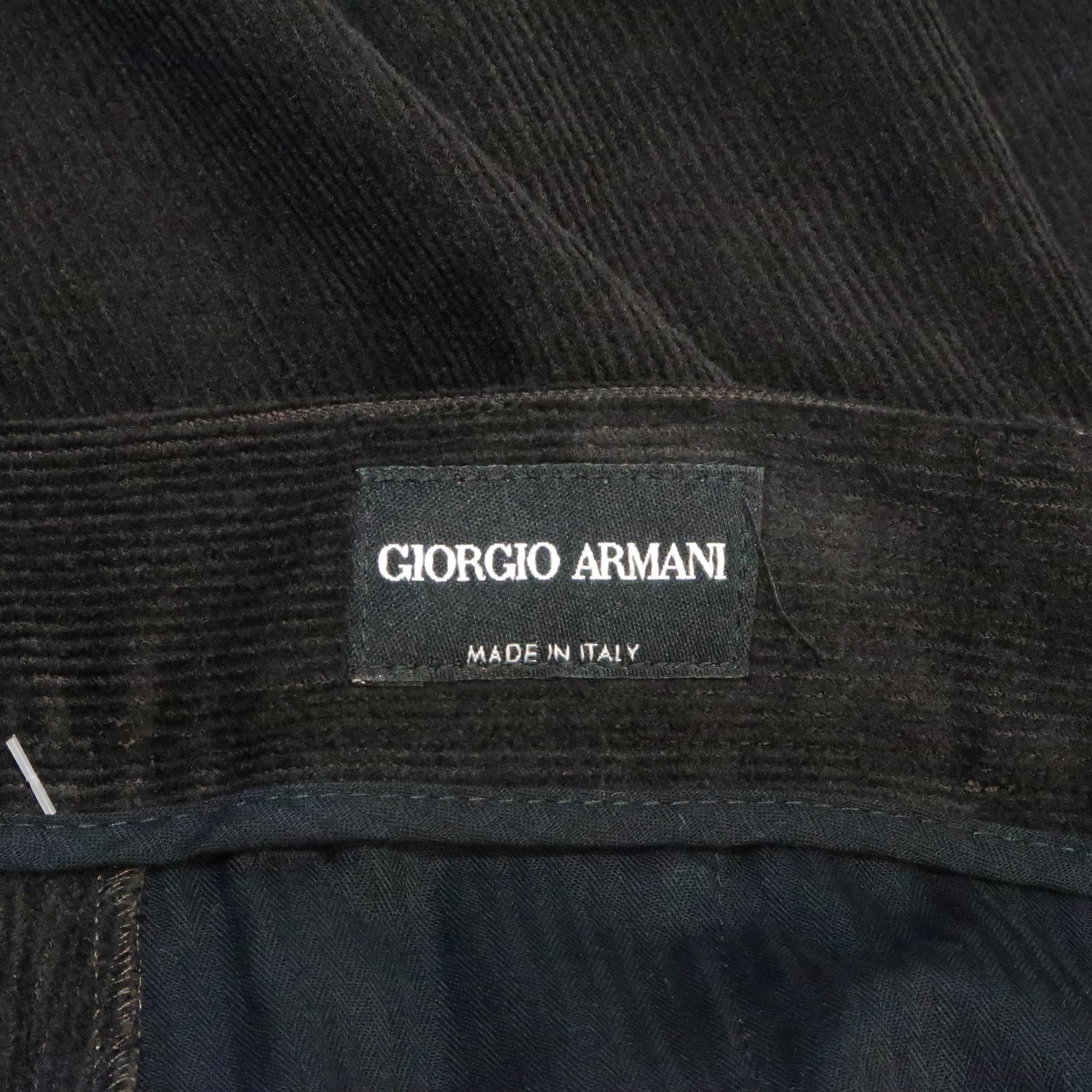 GIORGIO ARMANI Size 34 Brown Solid Corduroy Dress Pants 3