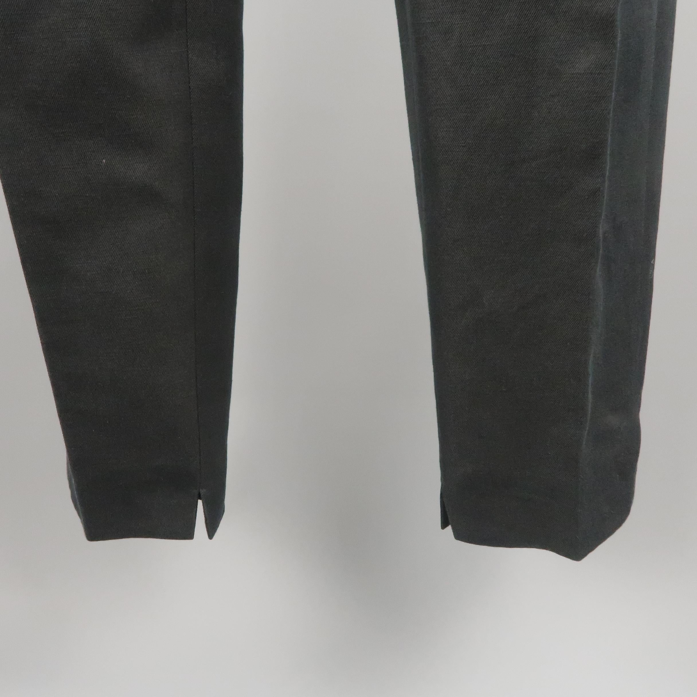 GUCCI Size 34 Black Solid Cotton / Linen Dress Pants 1