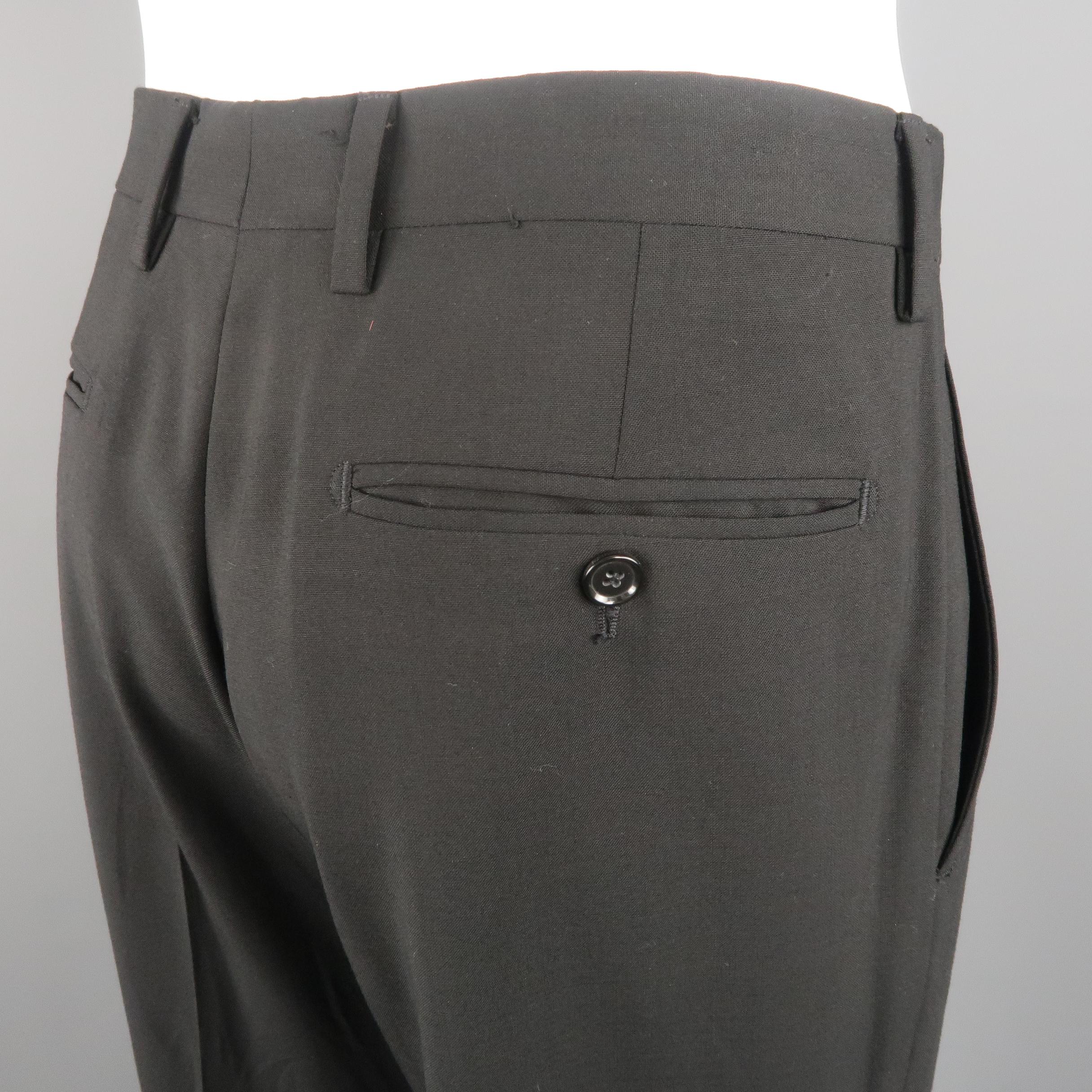 DOLCE & GABBANA Size 34 Black Solid Wool Blend Dress Pants 2