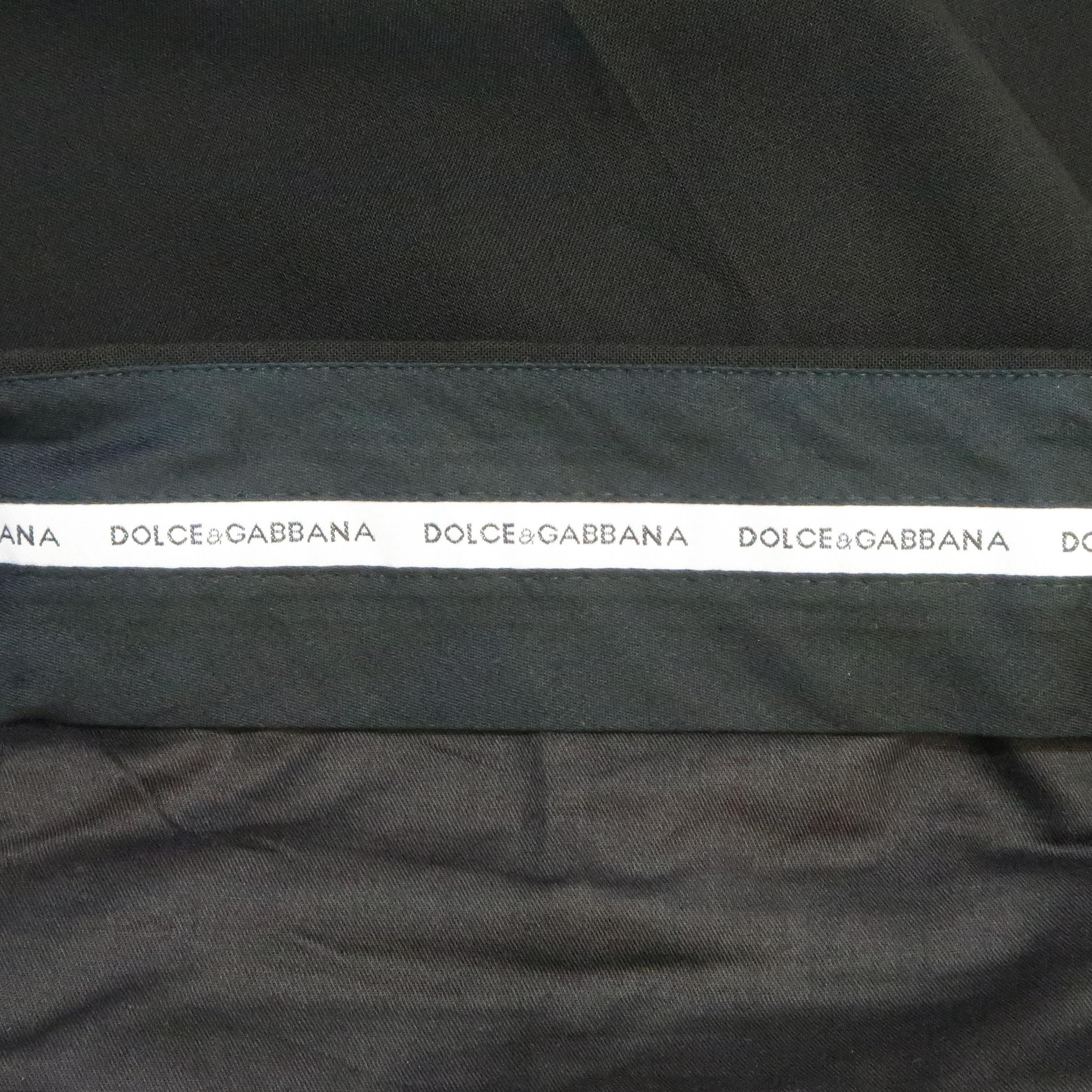 DOLCE & GABBANA Size 34 Black Solid Wool Blend Dress Pants 3
