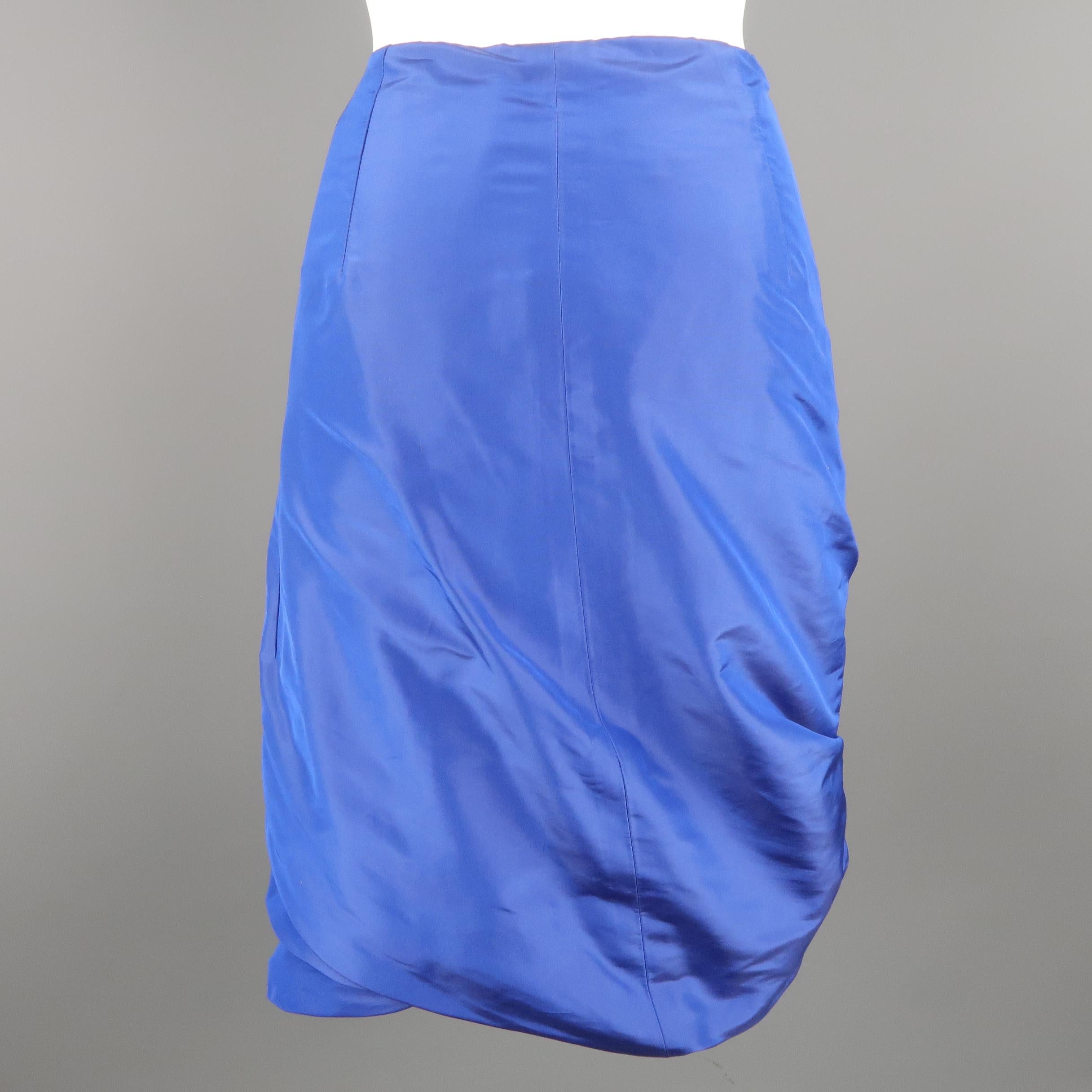 royal blue asymmetrical skirt