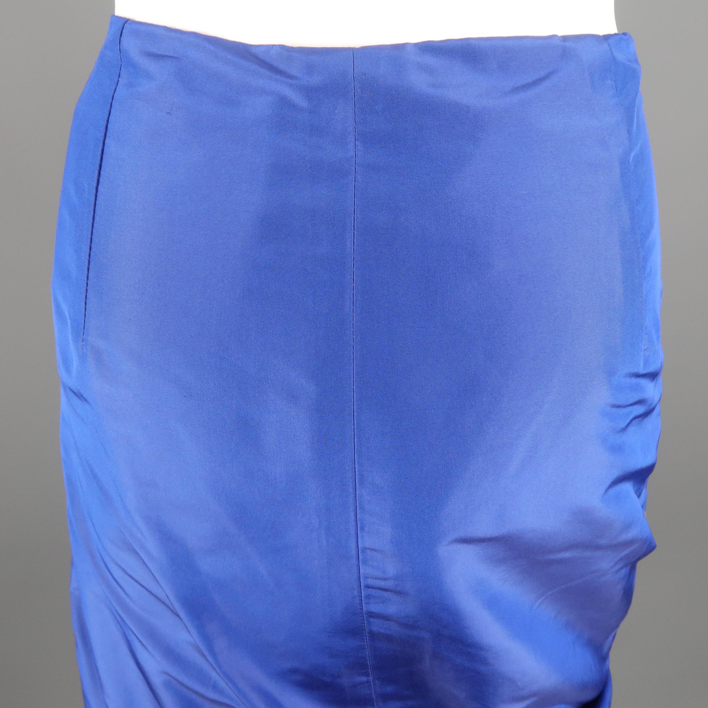 royal blue silk skirt