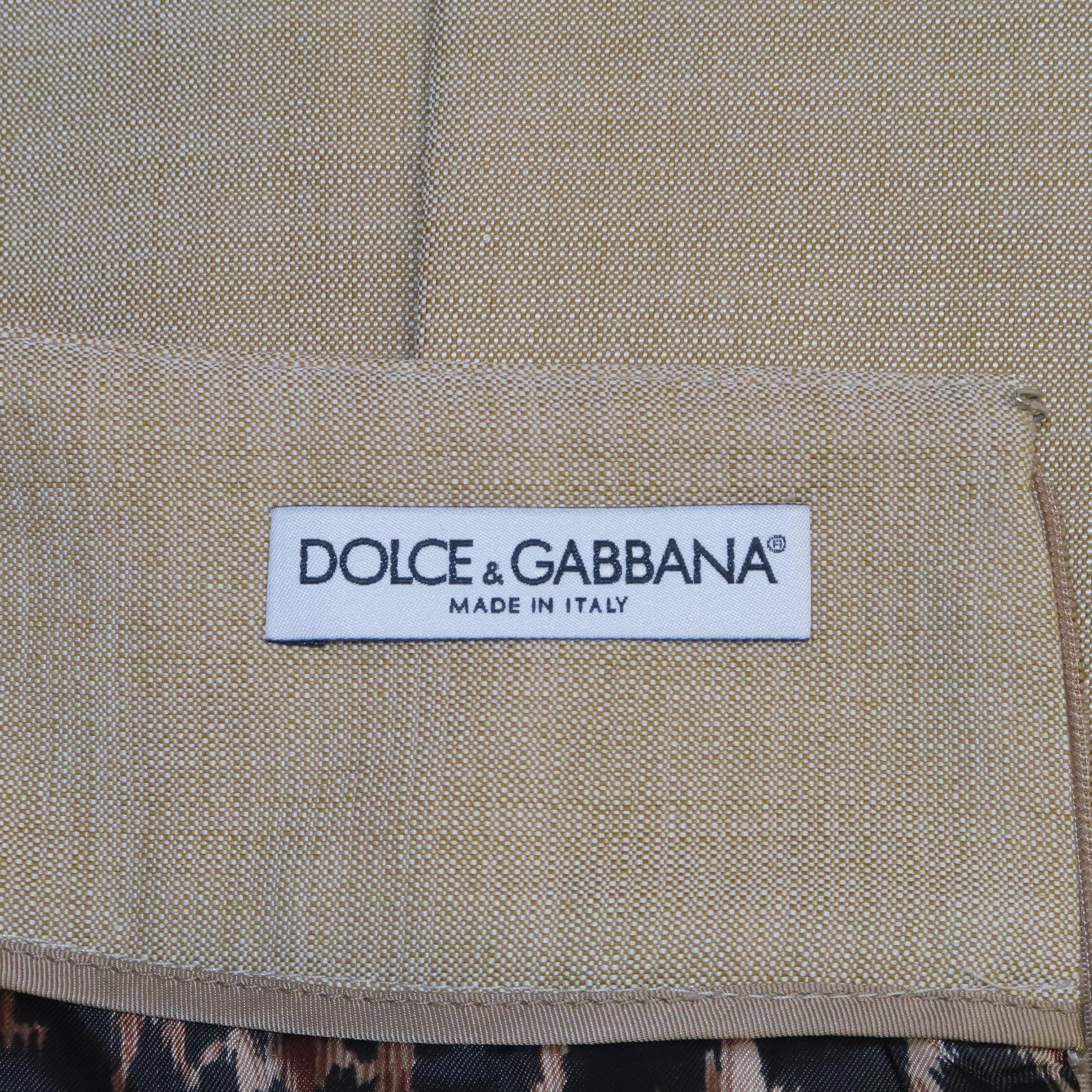DOLCE & GABBANA Size 2 Beige Silk Pencil Skirt 3