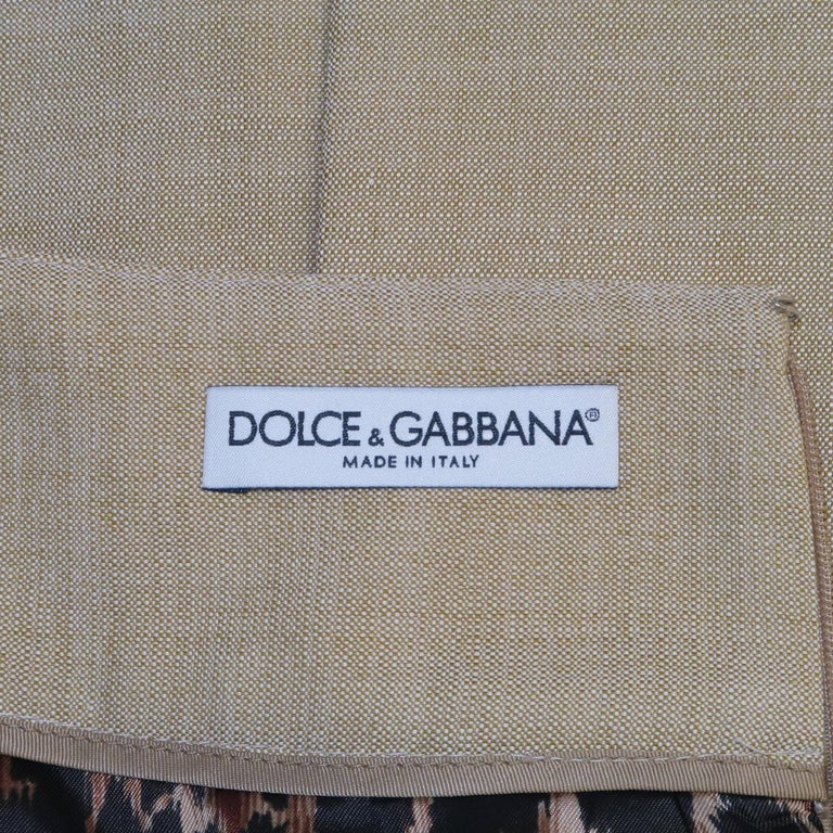 DOLCE and GABBANA Size 2 Beige Silk Pencil Skirt For Sale at 1stDibs ...