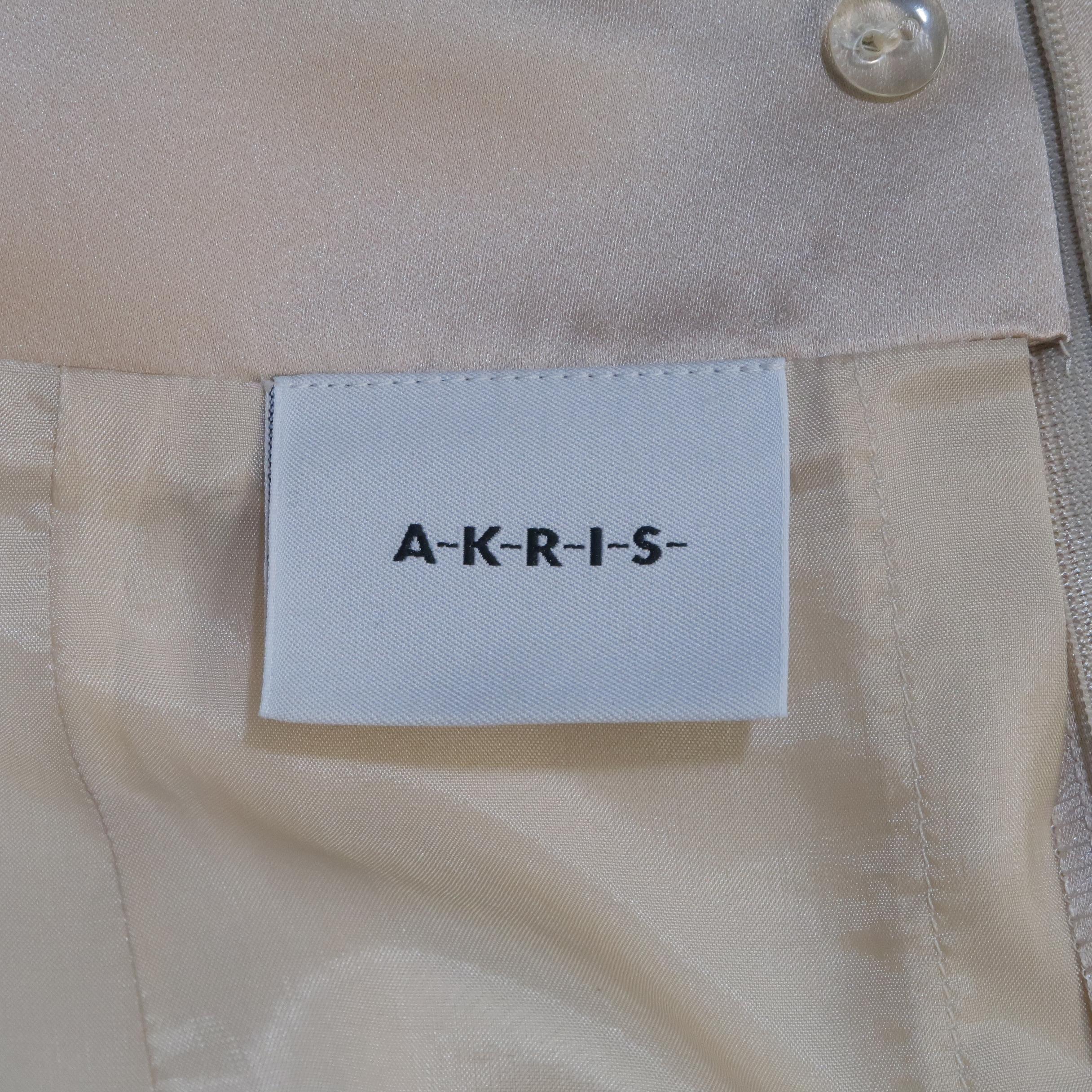 AKRIS Size 6 Gold Silk Skirt 2