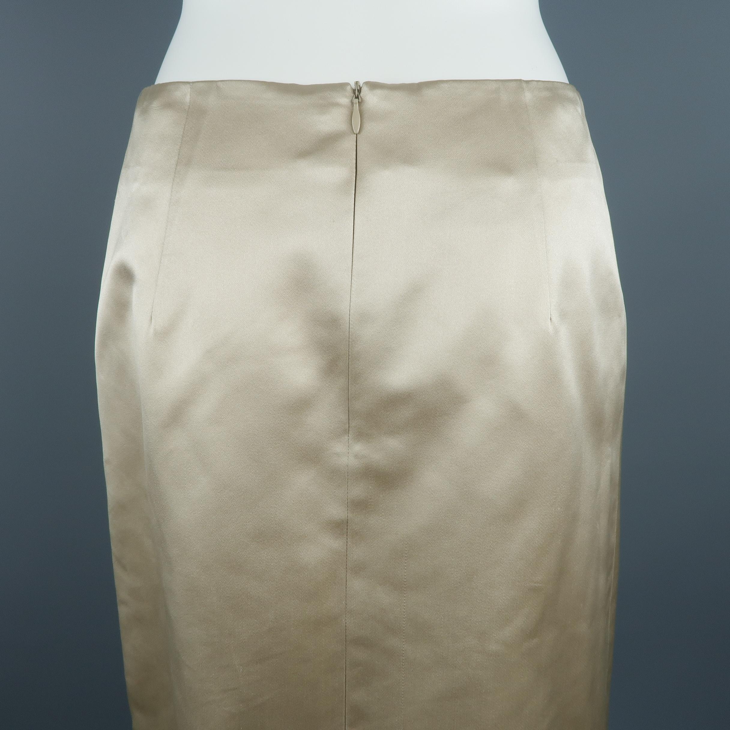 Women's AKRIS Size 6 Gold Silk Skirt