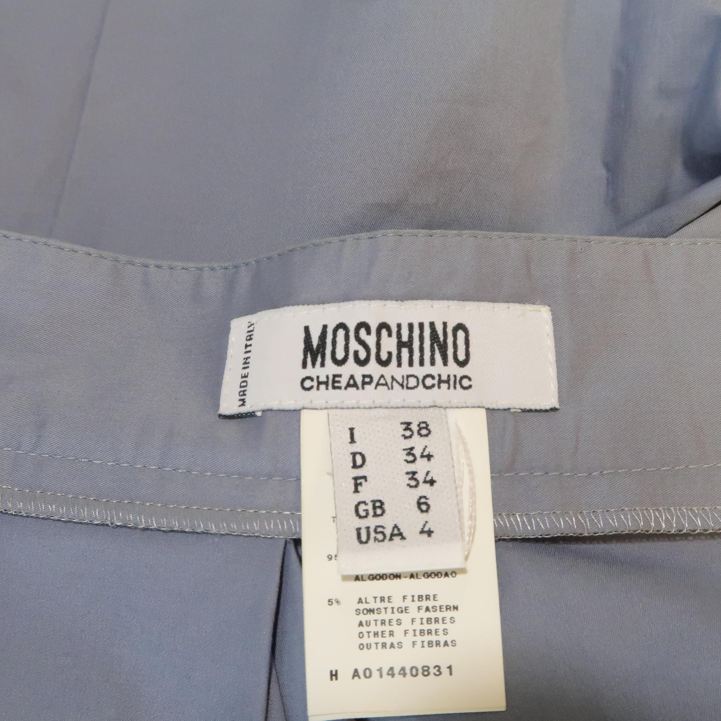 MOSCHINO Size 4 Gray Cotton Skirt 1
