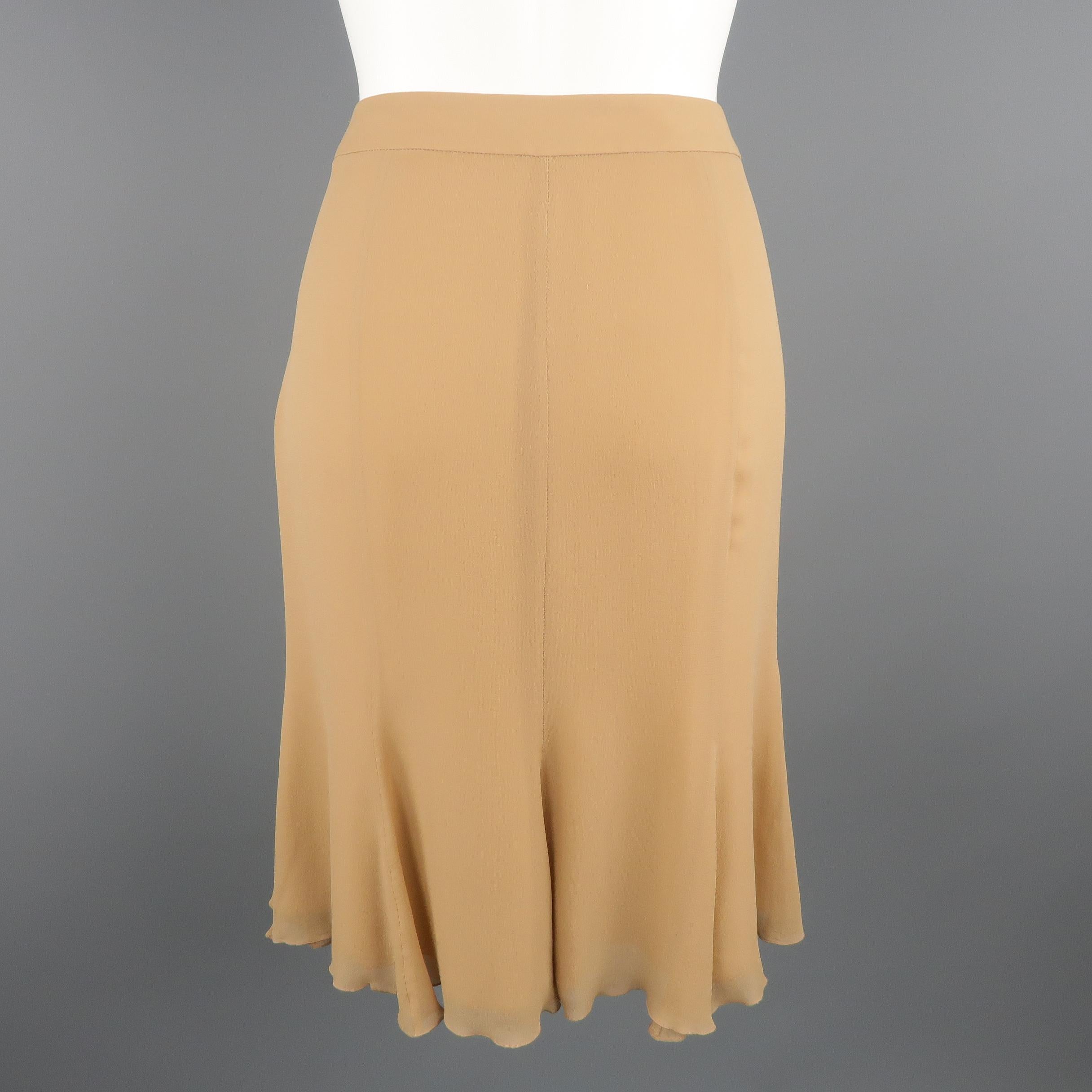 GIORGIO ARMANI Size 6 Beige Silk Skirt For Sale at 1stDibs