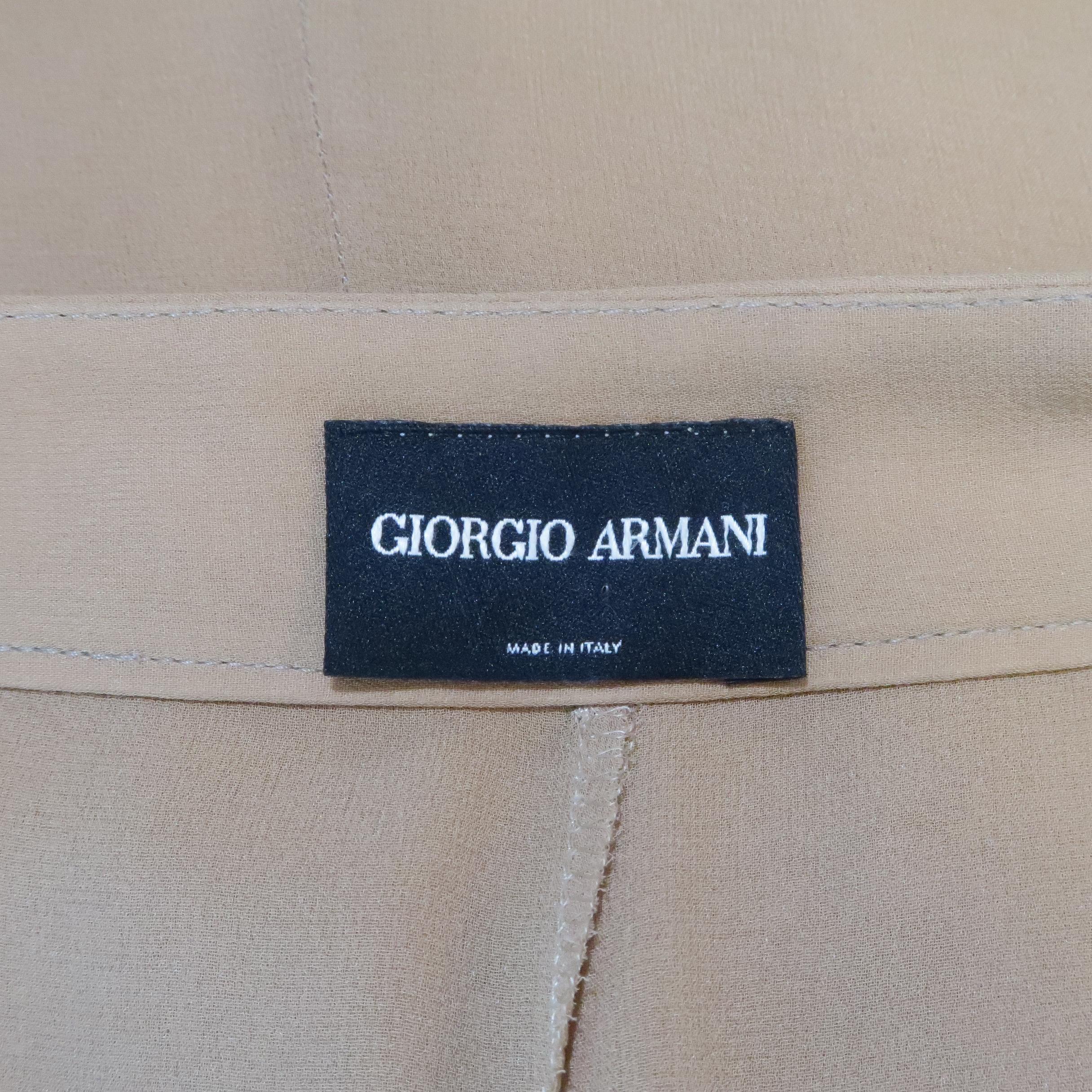 GIORGIO ARMANI Size 6 Beige Silk Skirt In Excellent Condition In San Francisco, CA