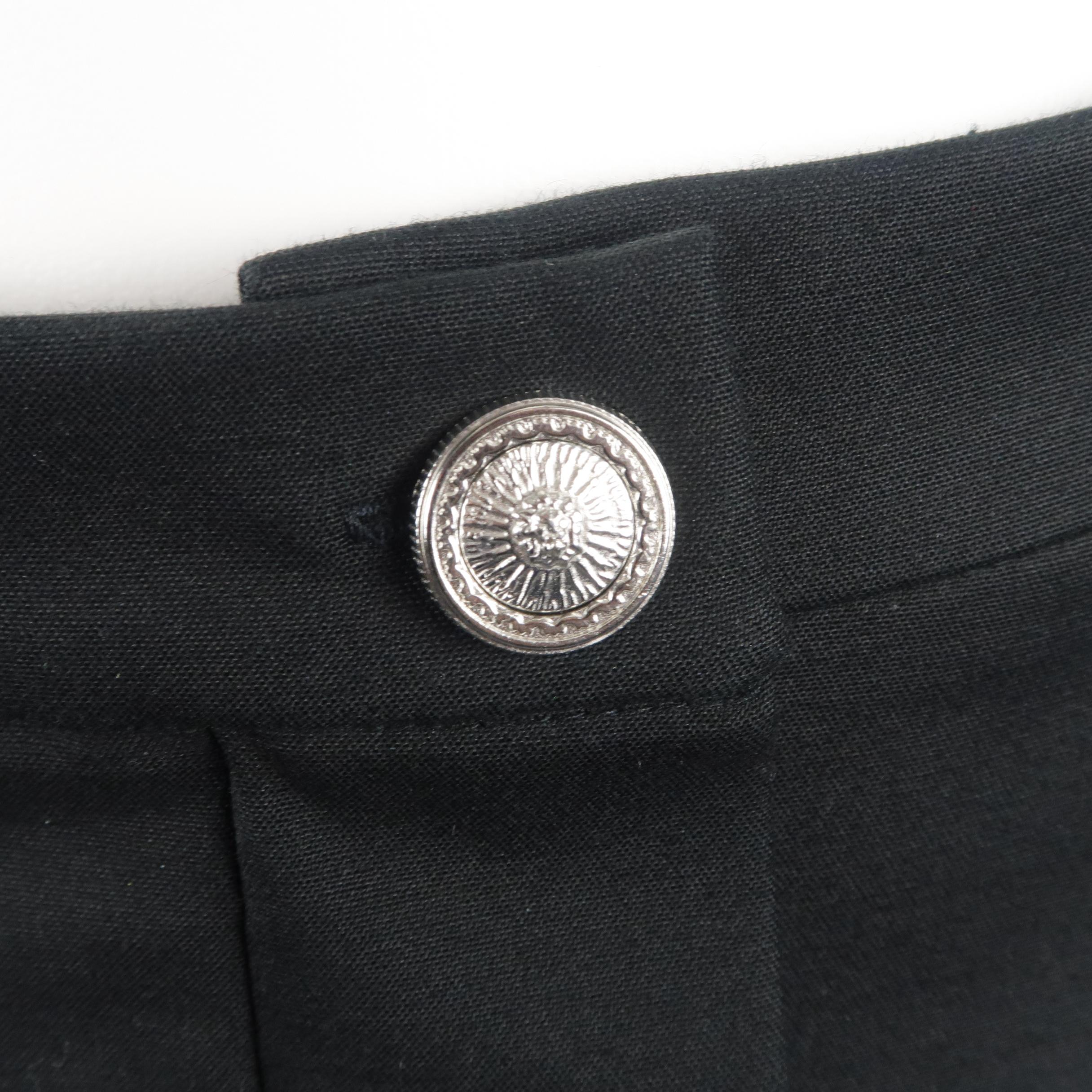 VERSUS by GIANNI VERSACE Size 6 Black Cotton Asymmetrical Skirt In Excellent Condition In San Francisco, CA