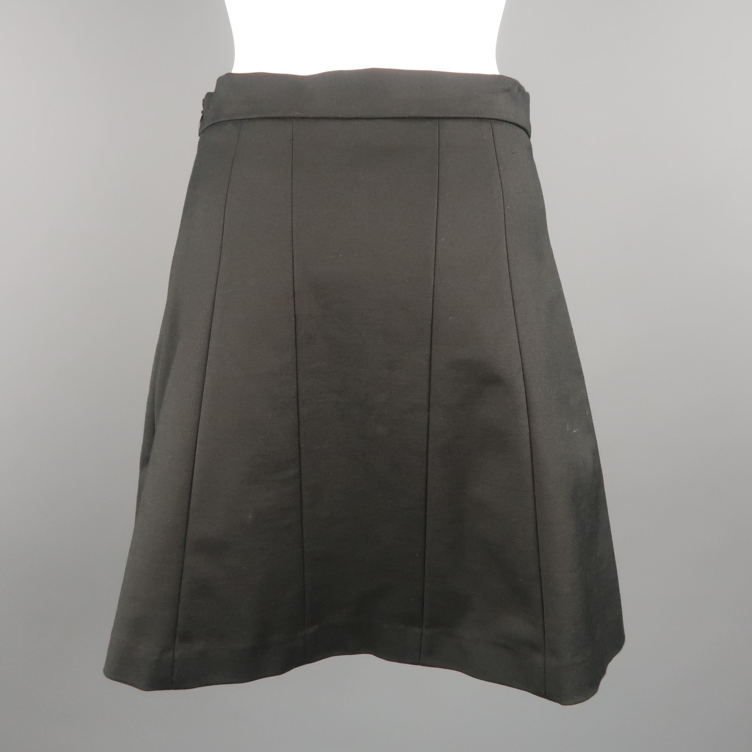 VERSUS by GIANNI VERSACE Size 6 Black Cotton Asymmetrical Skirt 1