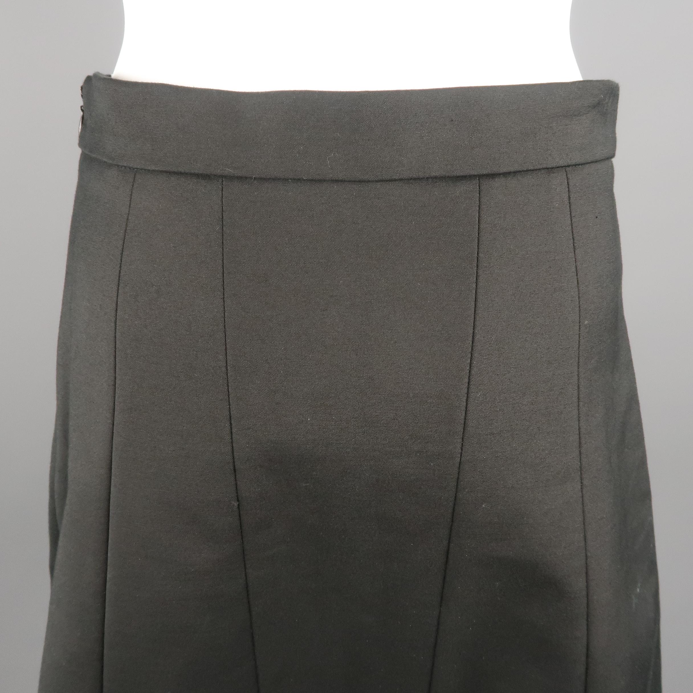 VERSUS by GIANNI VERSACE Size 6 Black Cotton Asymmetrical Skirt 2