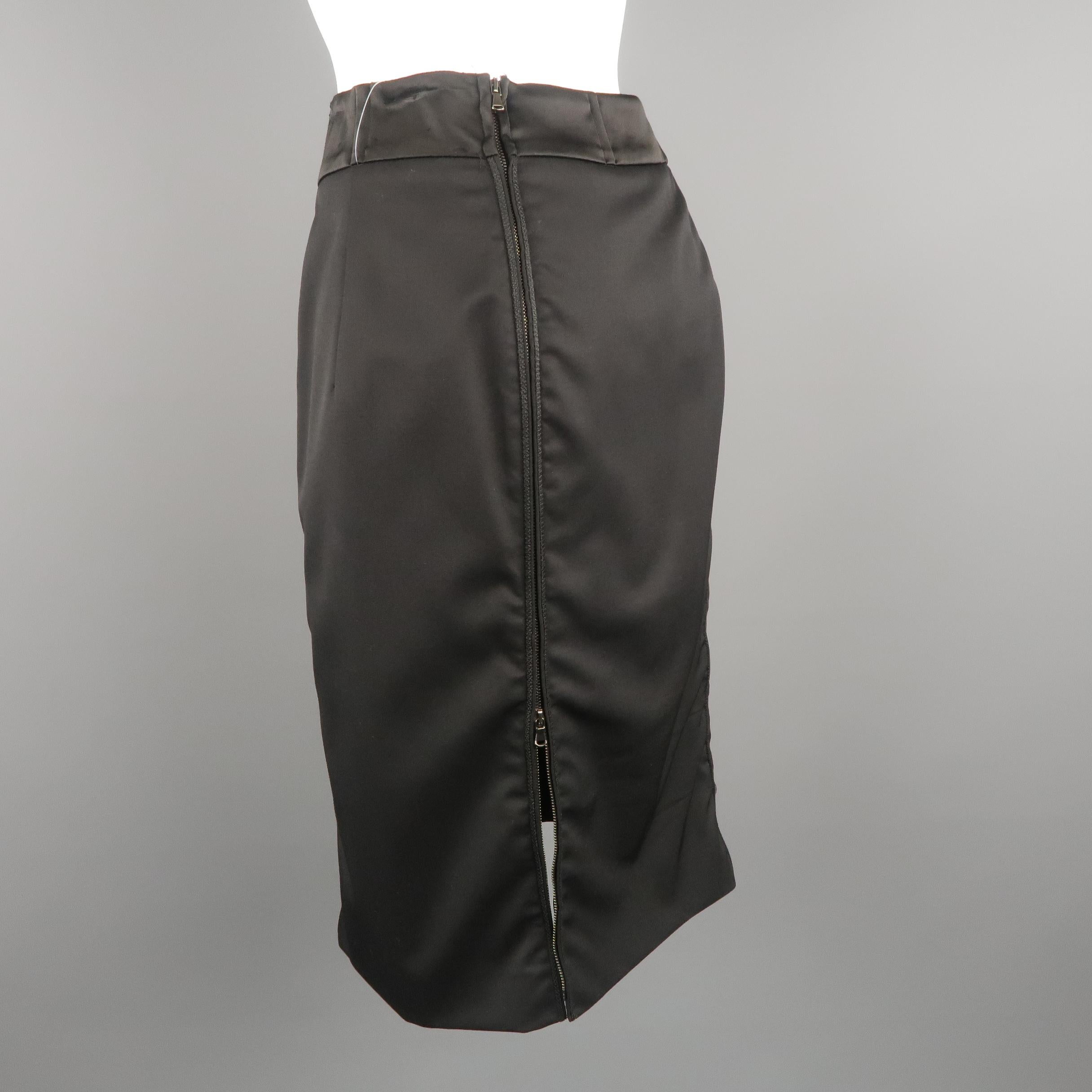 STELLA McCARTNEY Size 6 Black Wool Double Zipper Pencil Skirt 1