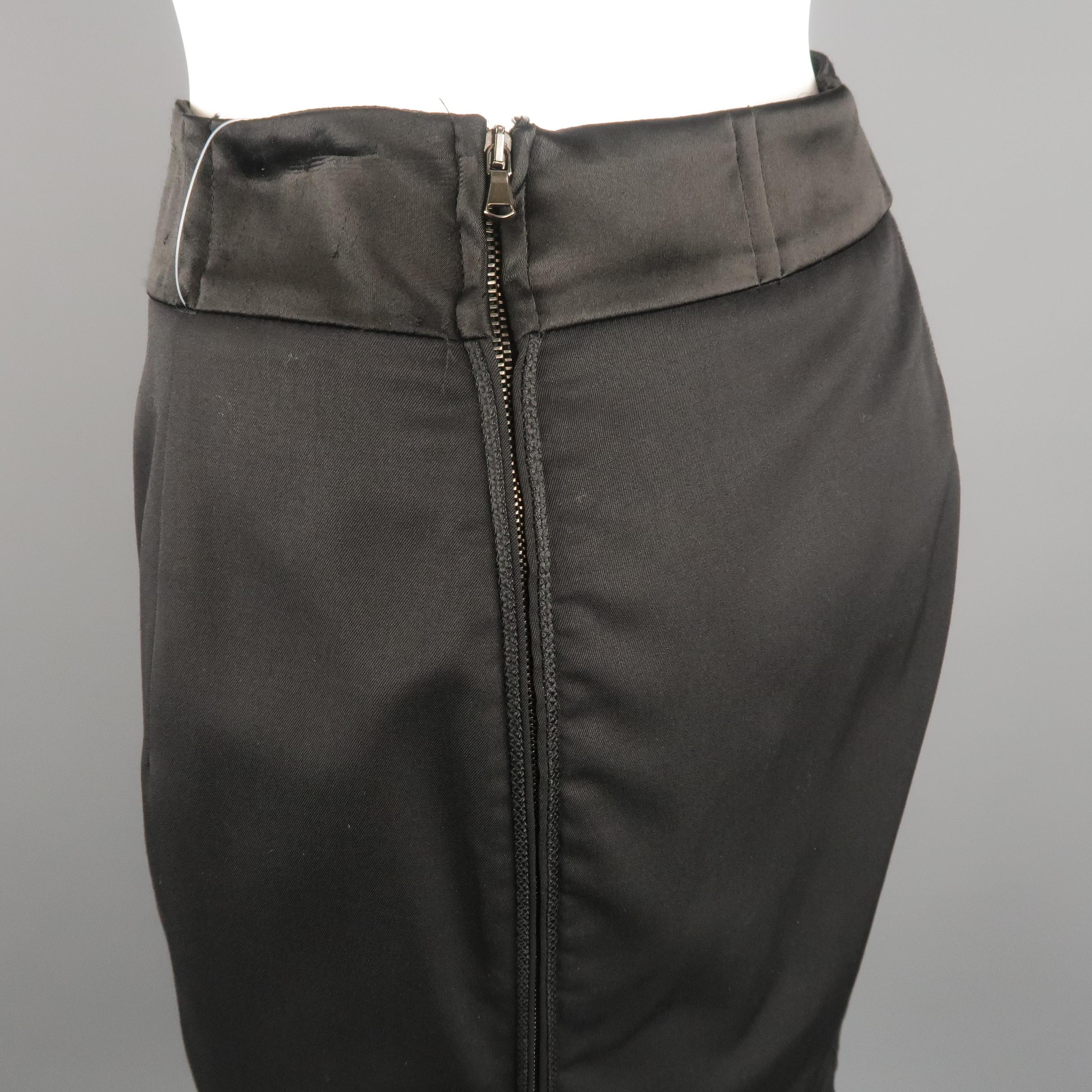 STELLA McCARTNEY Size 6 Black Wool Double Zipper Pencil Skirt 2