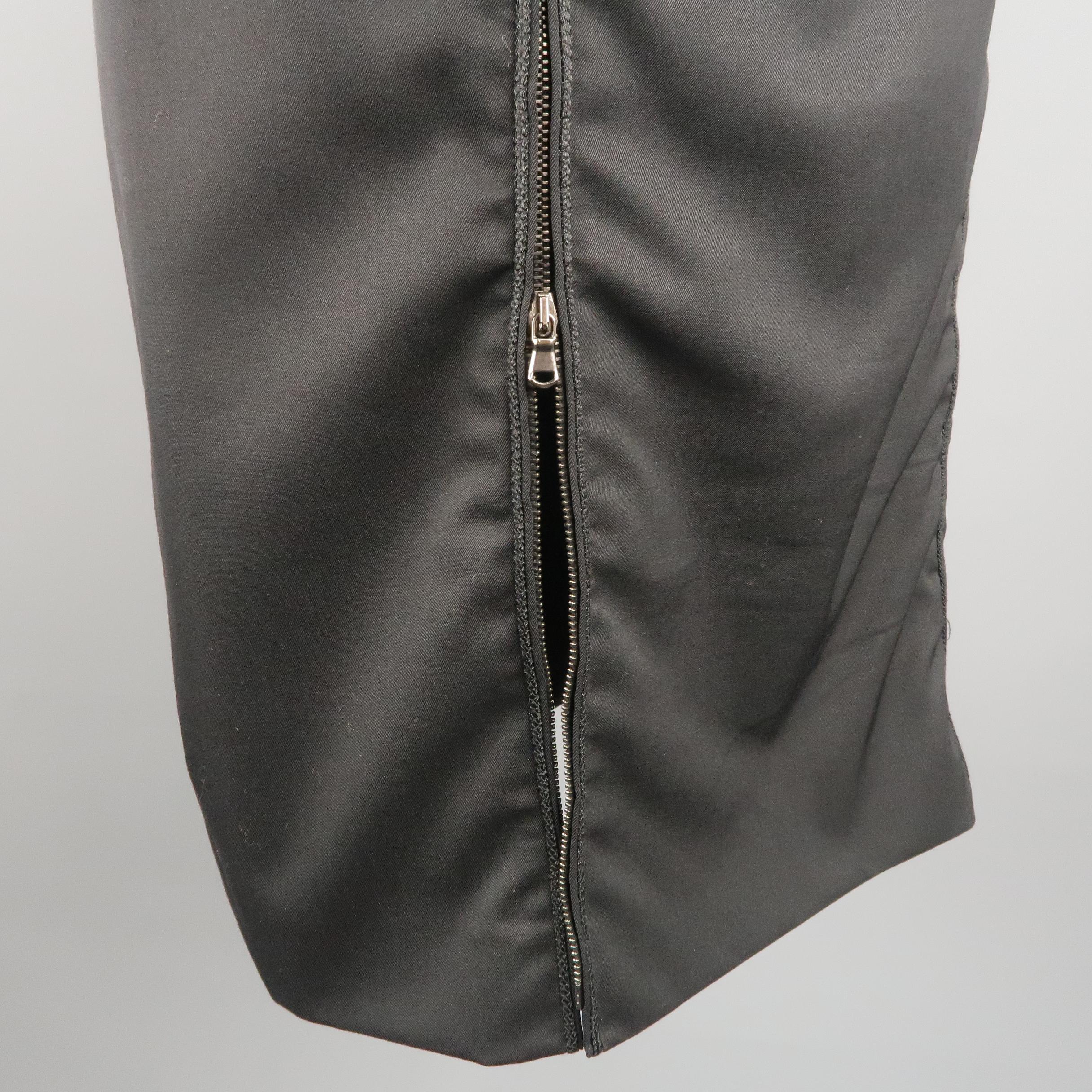STELLA McCARTNEY Size 6 Black Wool Double Zipper Pencil Skirt 3