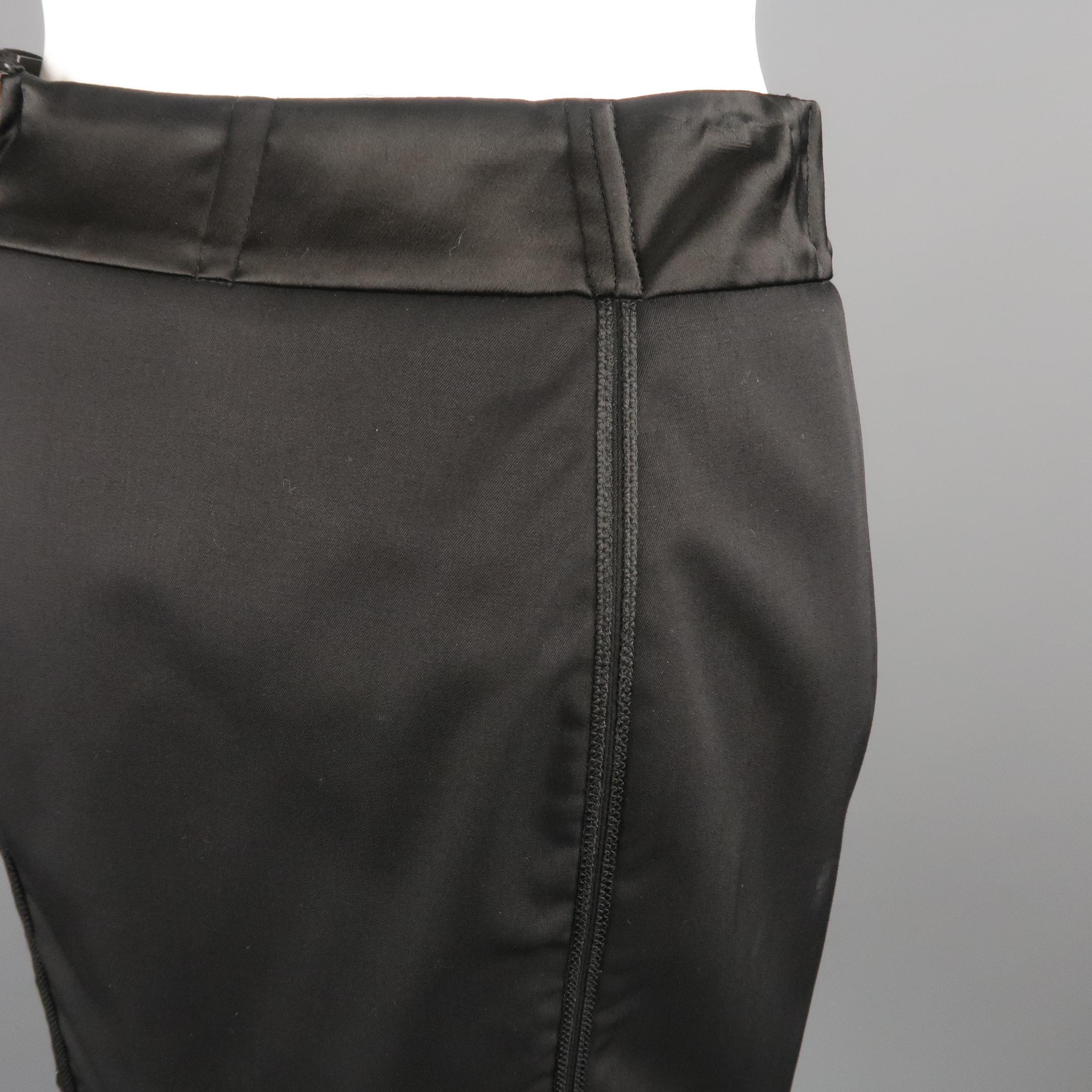 STELLA McCARTNEY Size 6 Black Wool Double Zipper Pencil Skirt 4