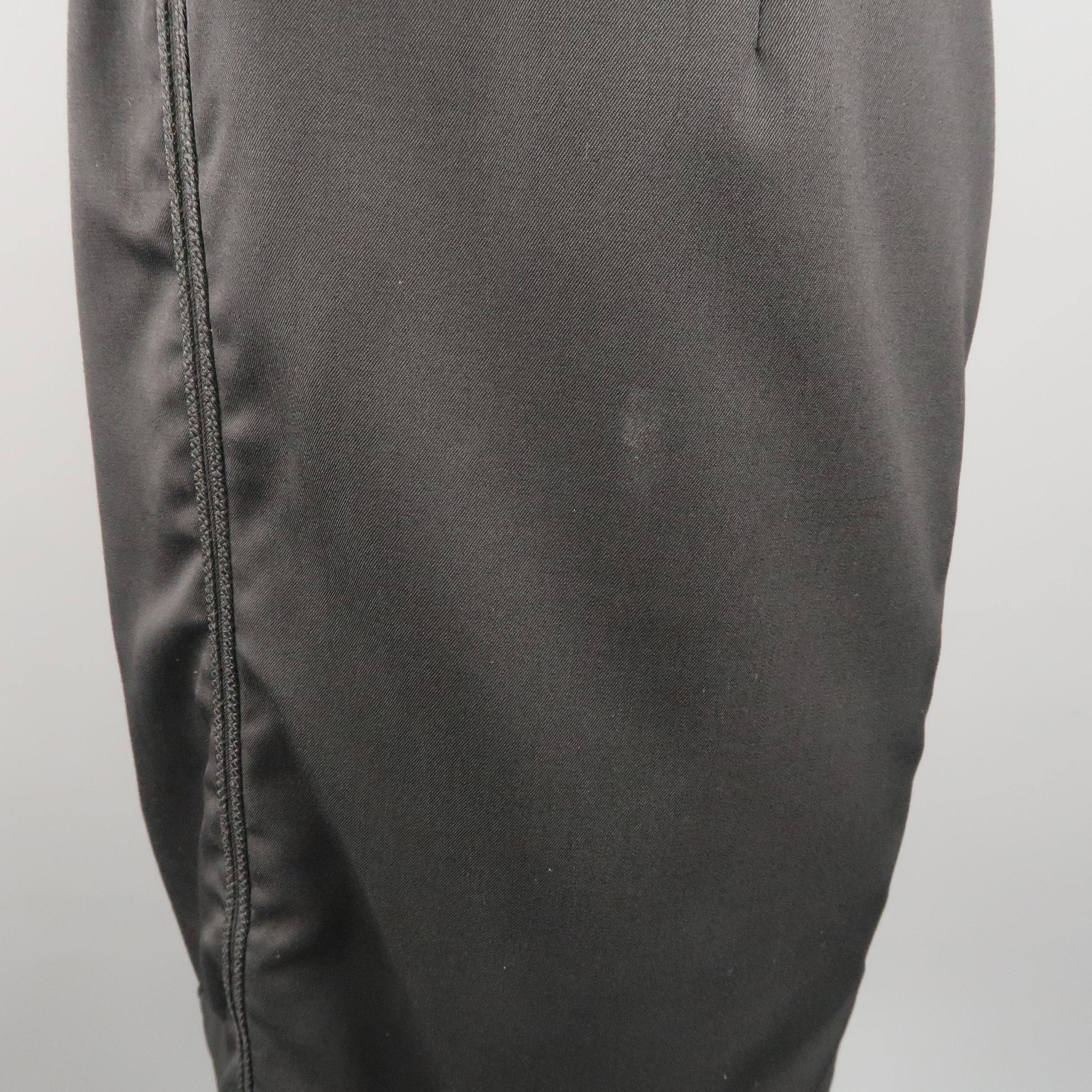 STELLA McCARTNEY Size 6 Black Wool Double Zipper Pencil Skirt 5
