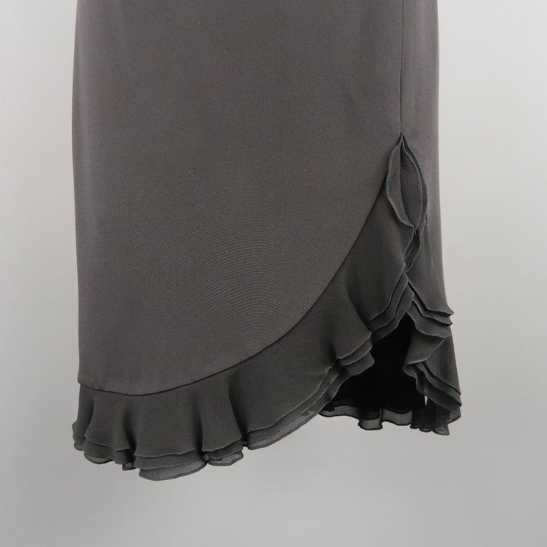ESCADA Size 8 Black Silk Ruffled Skirt at 1stdibs