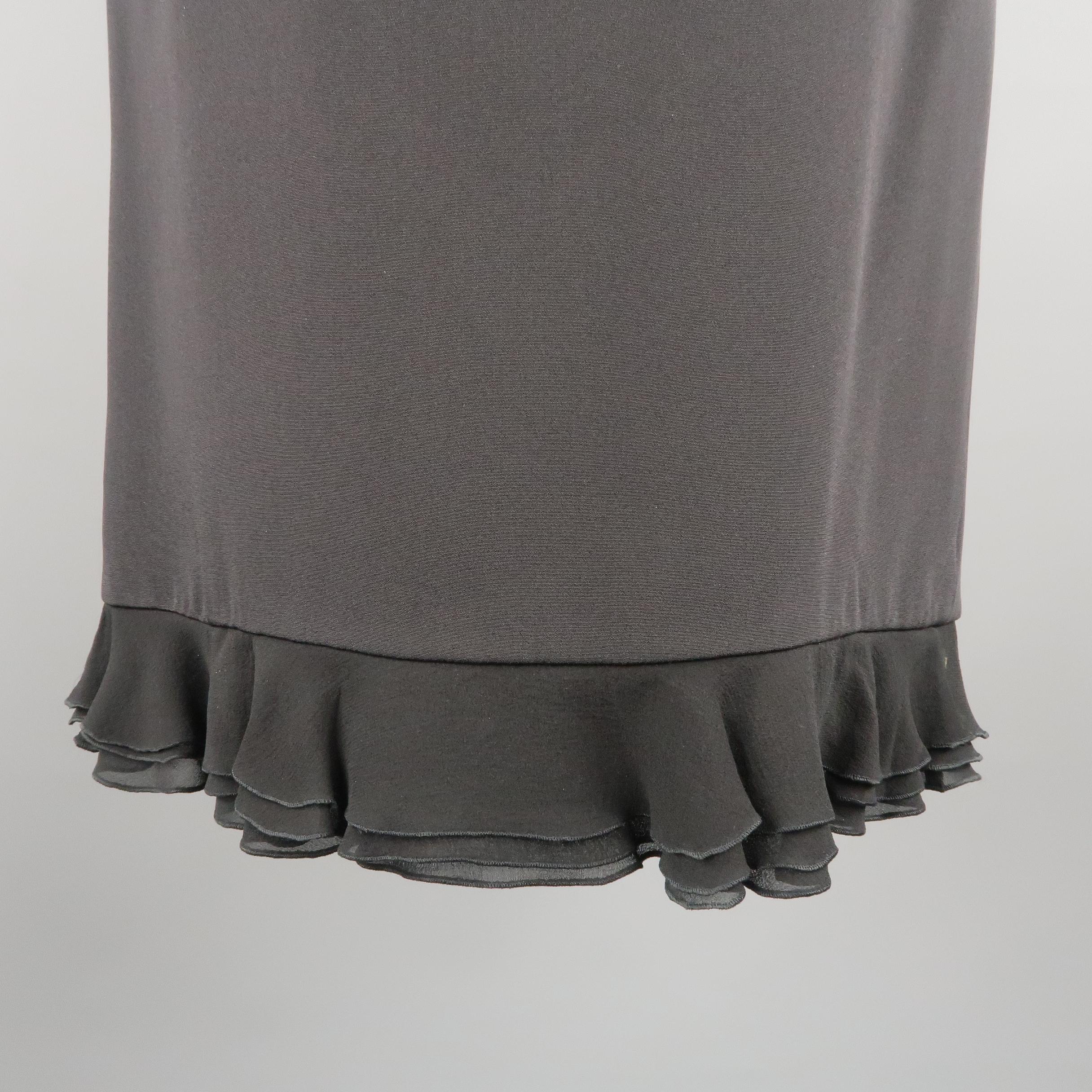 ESCADA Size 8 Black Silk Ruffled Skirt 2
