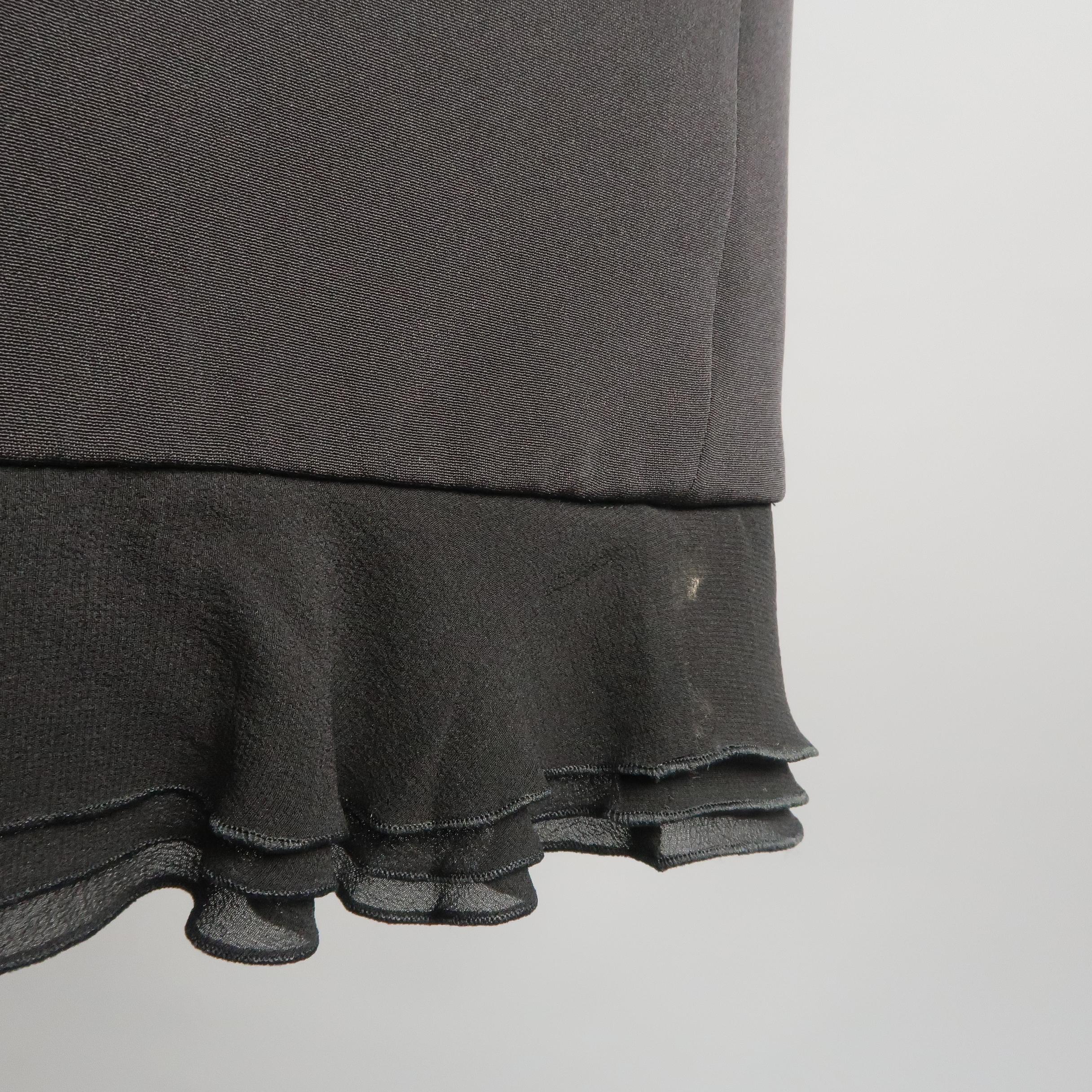 ESCADA Size 8 Black Silk Ruffled Skirt 3