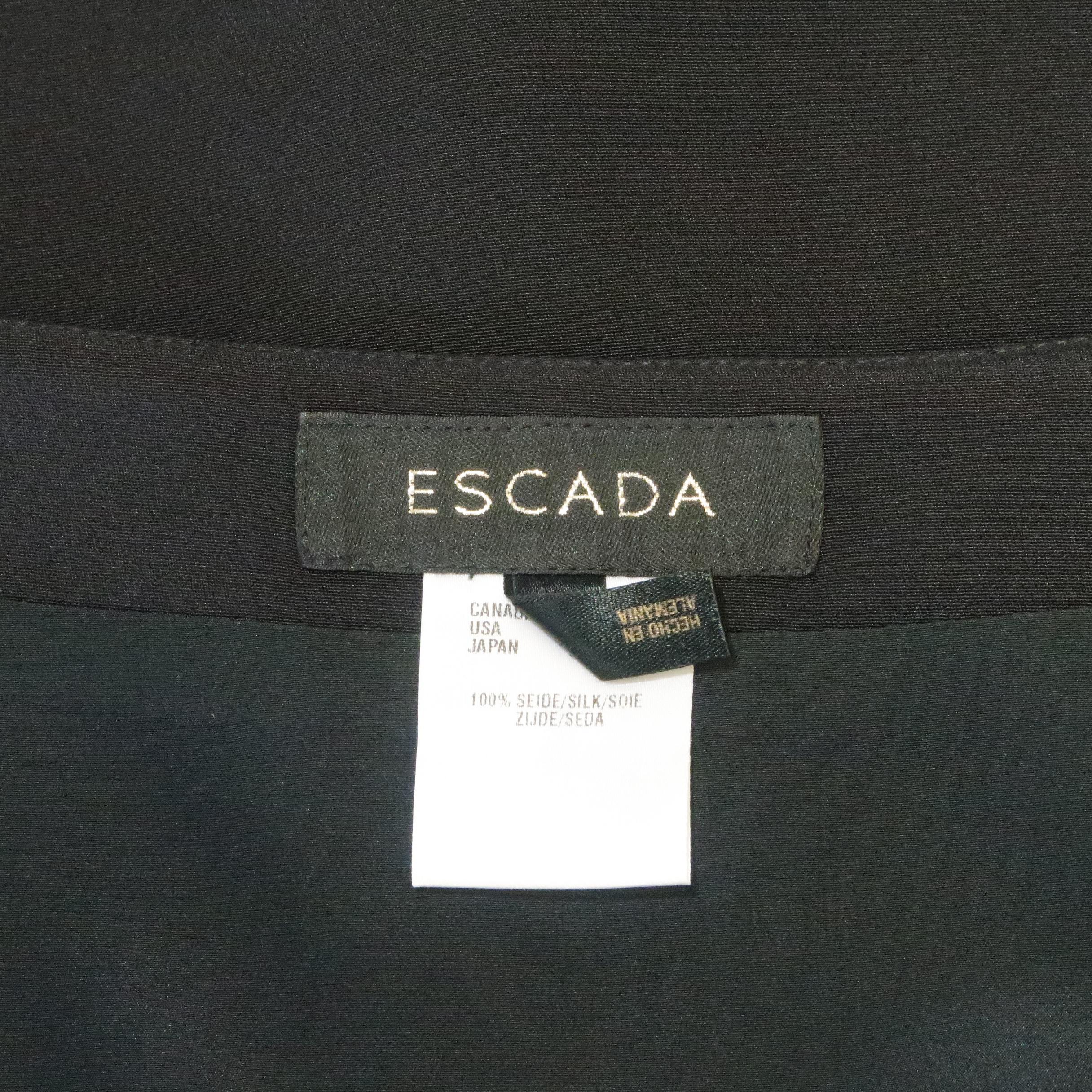 ESCADA Size 8 Black Silk Ruffled Skirt 4