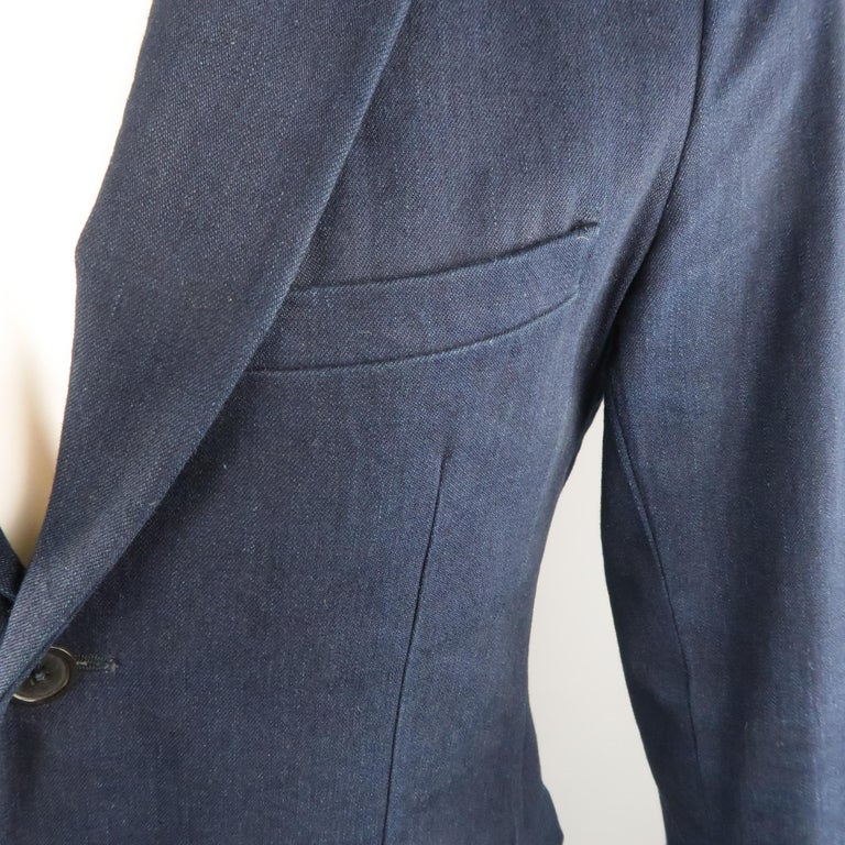 Men's JIL SANDER 38 Indigo Solid Denim Sport Coat Blazer Jacket For