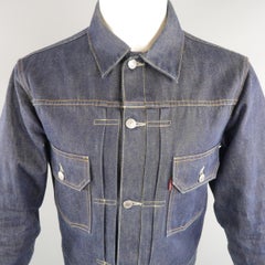 LEVI'S VINTAGE BIG "E" 38 Indigo Selvedge Denim Trucker Jacket