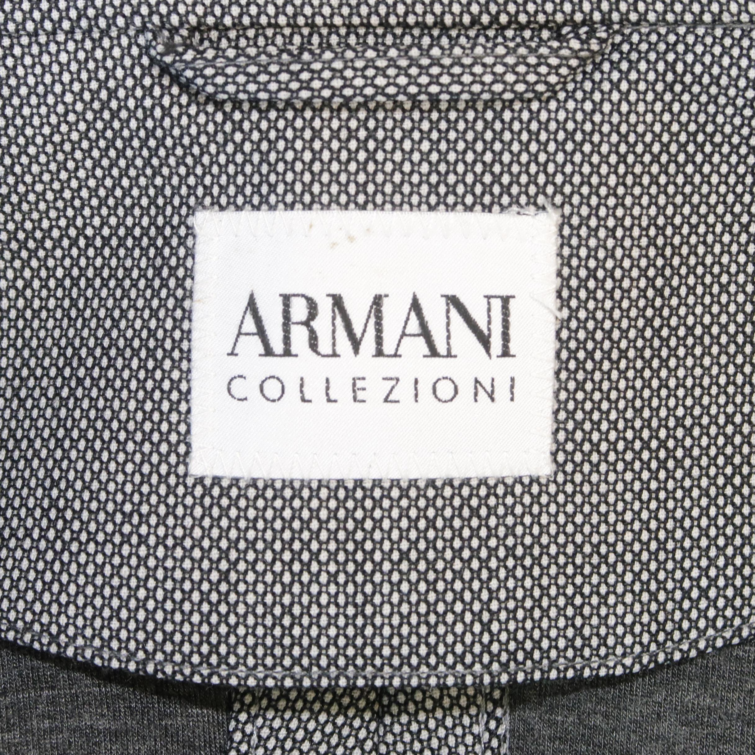 ARMANI COLLEZIONI 44 Black & White Nailhead Wool Blend Jacket 5