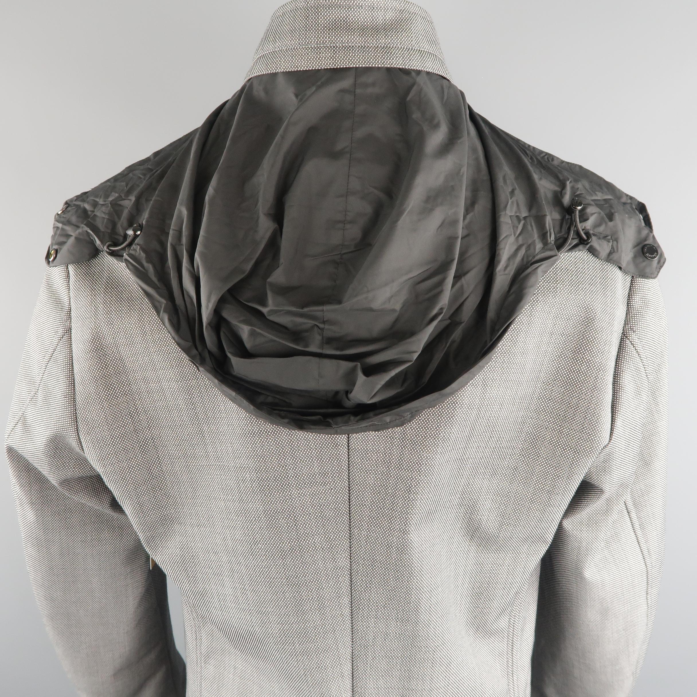 ARMANI COLLEZIONI 44 Black & White Nailhead Wool Blend Jacket 1