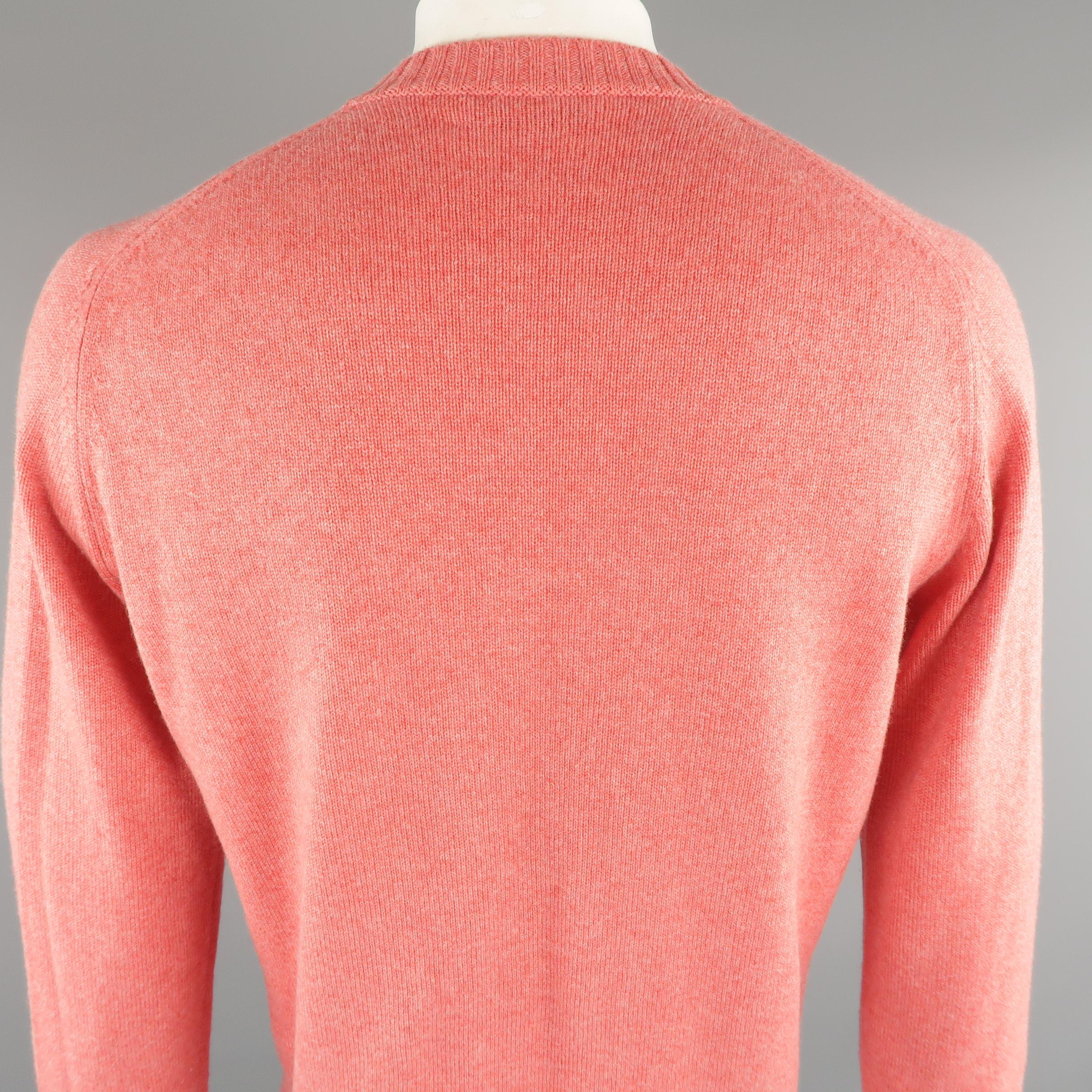 Men's BRUNELLO CUCINELLI Size 42 Salmon Knitted Cashmere Sweater