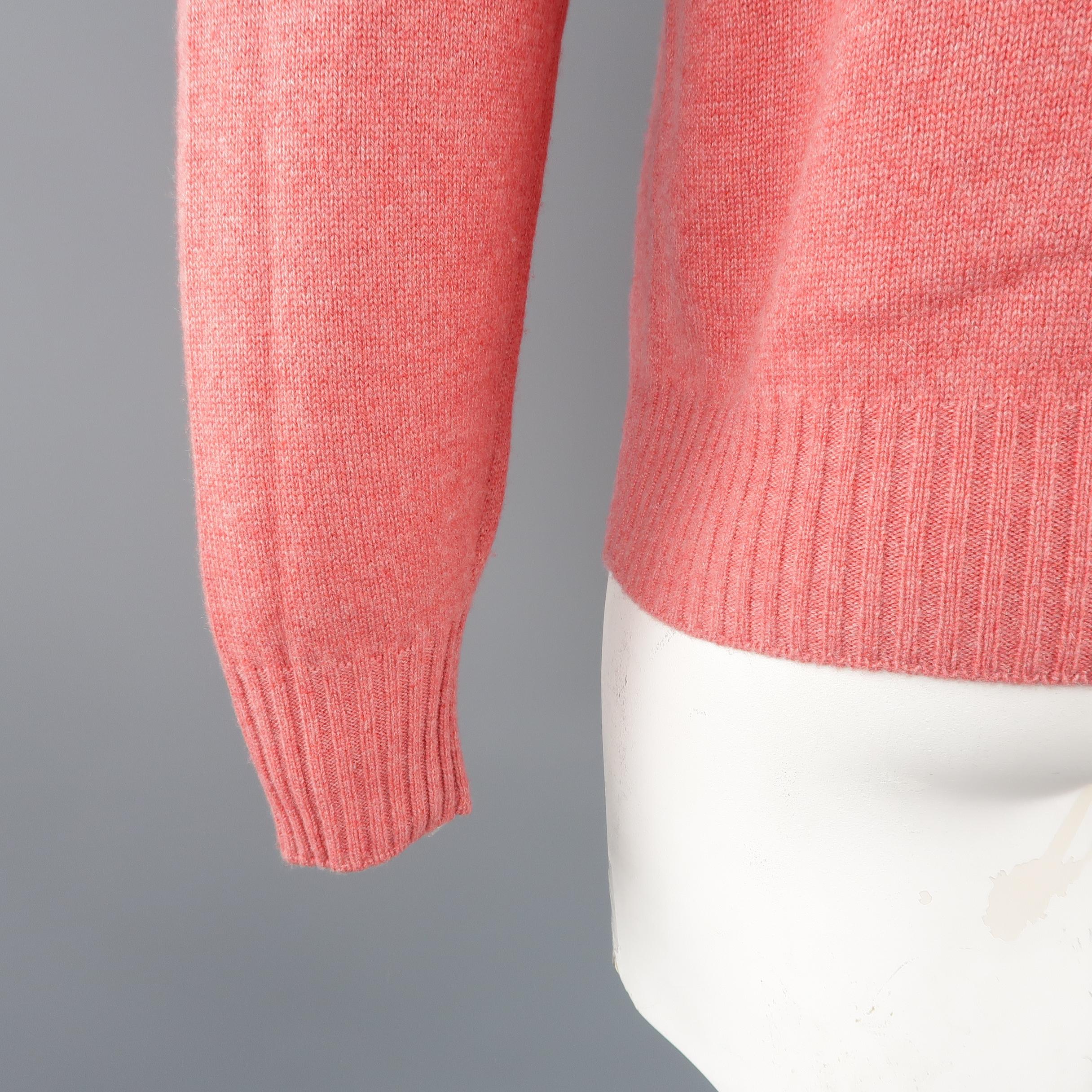 BRUNELLO CUCINELLI Size 42 Salmon Knitted Cashmere Sweater 1