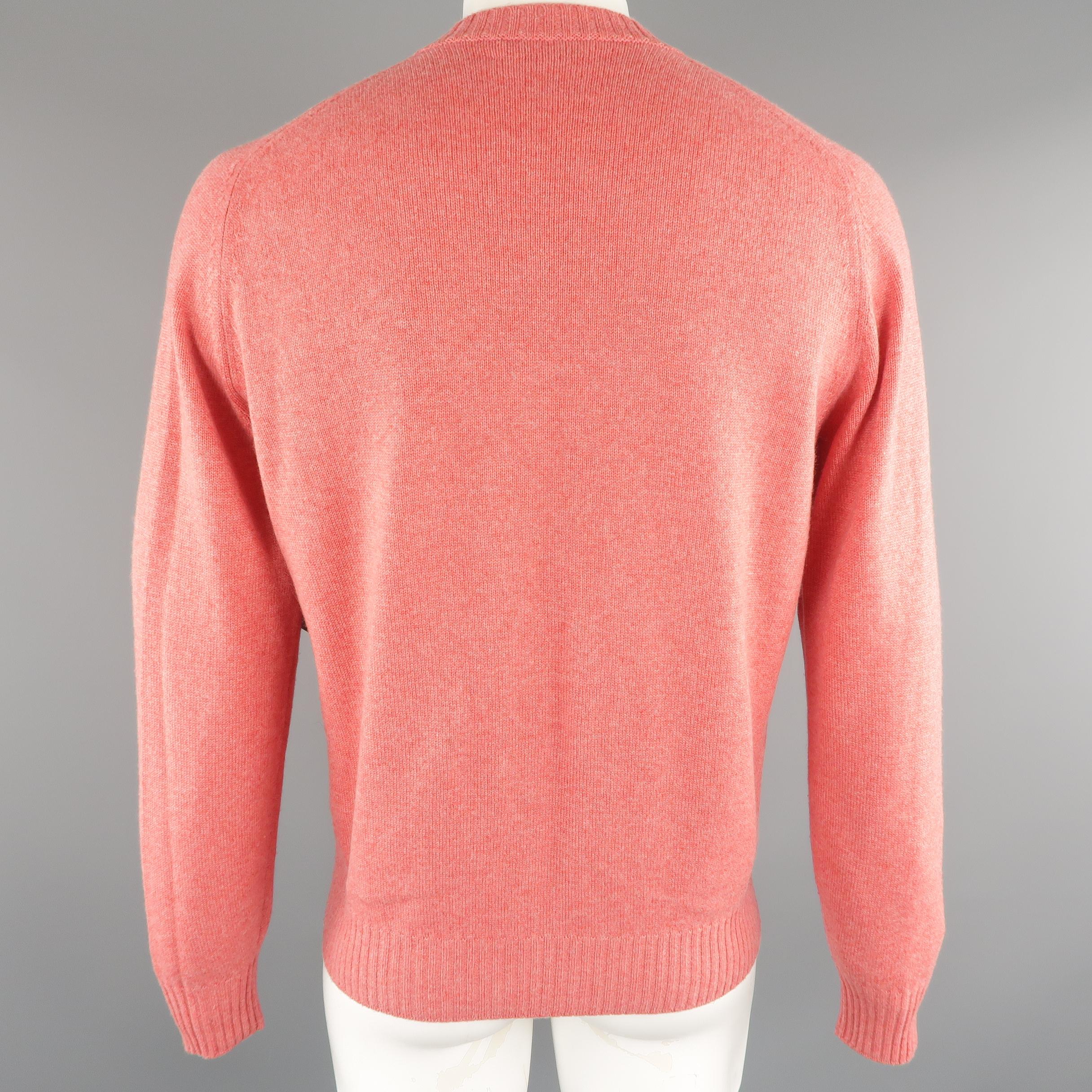 BRUNELLO CUCINELLI Size 42 Salmon Knitted Cashmere Sweater In Excellent Condition In San Francisco, CA