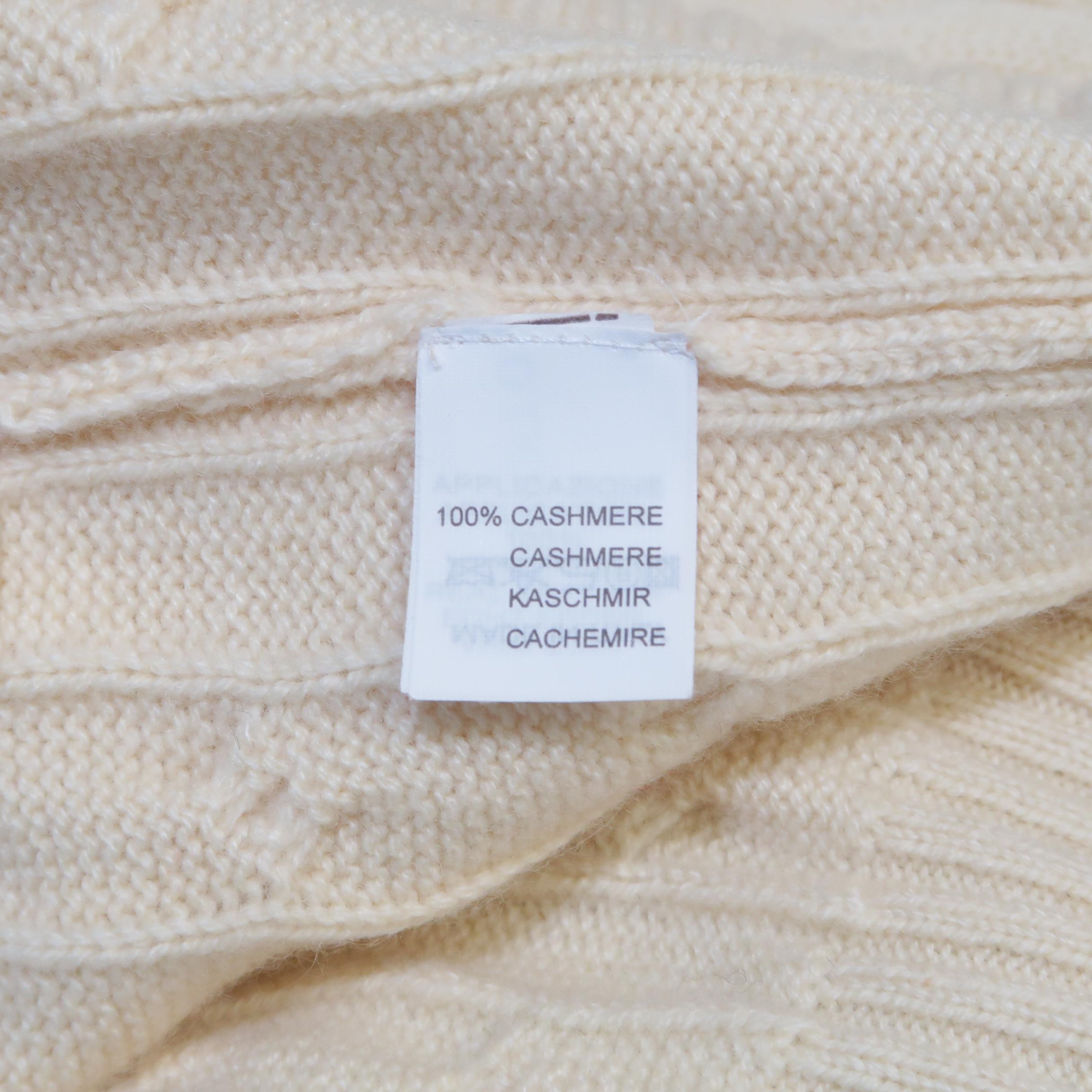 BRUNELLO CUCINELLI Size 42 Beige Cable Knit Cashmere Sweater 3