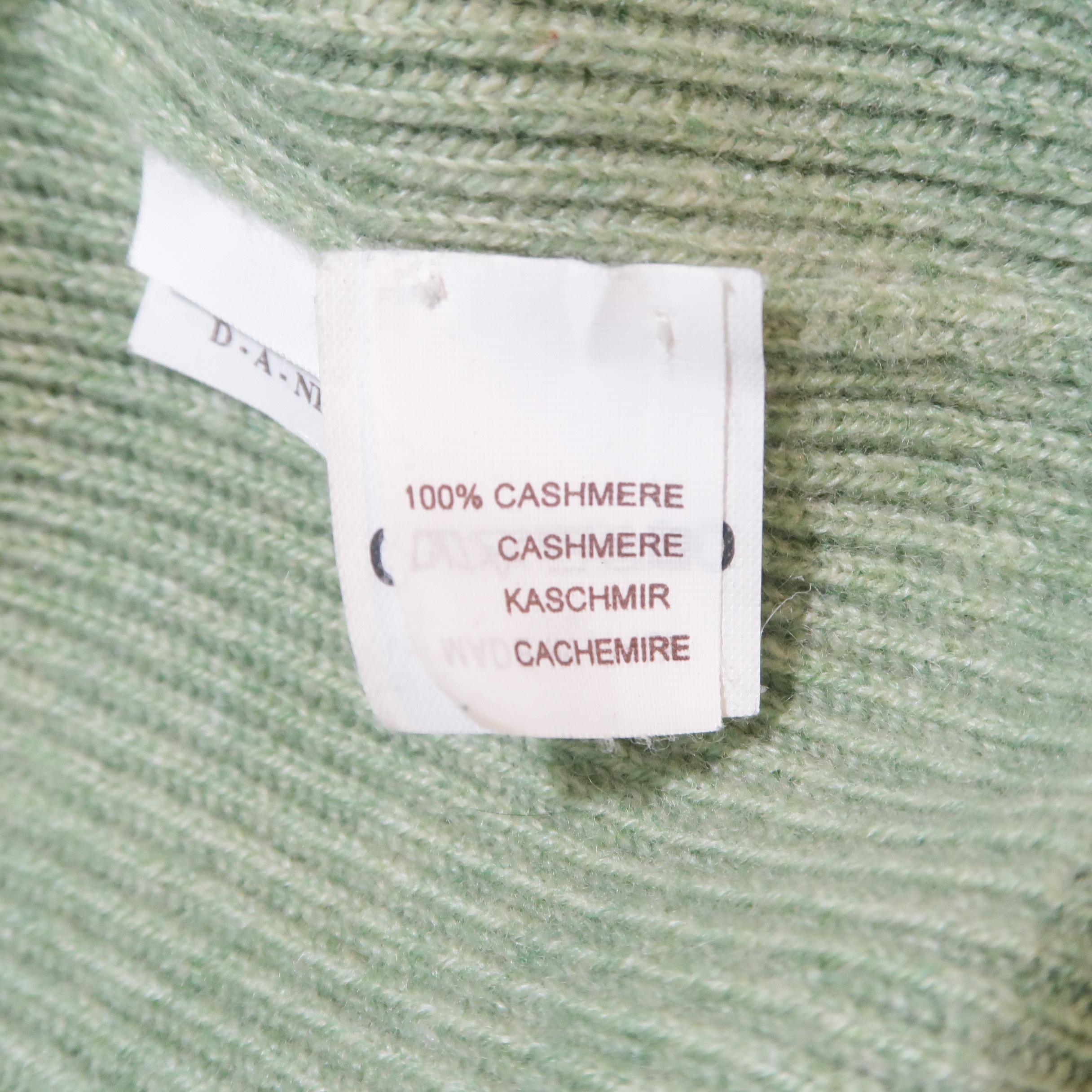 BRUNELLO CUCINELLI Size 42 Green Ribbed Knit Cashmere Sweater 2