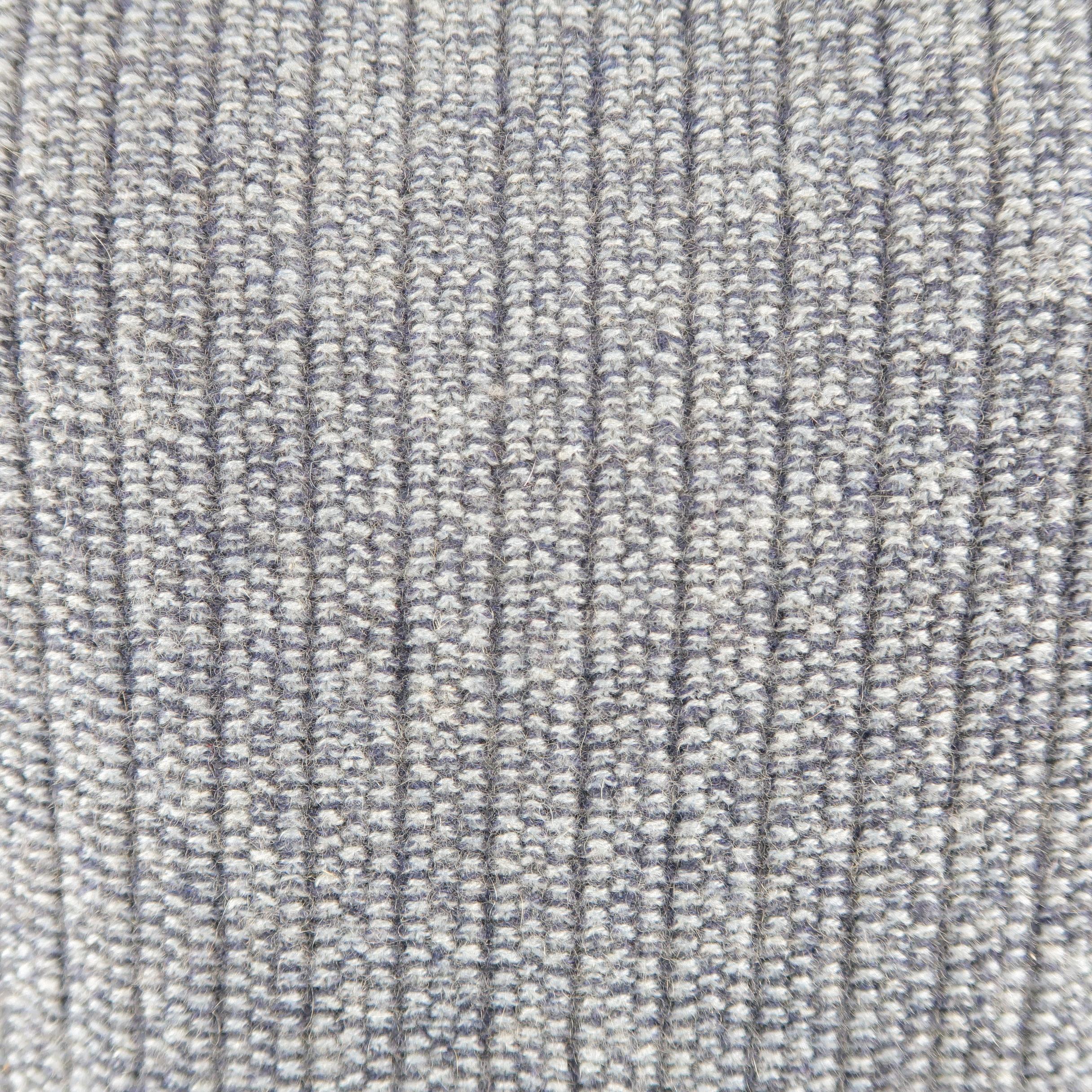 Gray LORO PIANA Size 42 Navy Ribbed Knit Cashmere Sweater