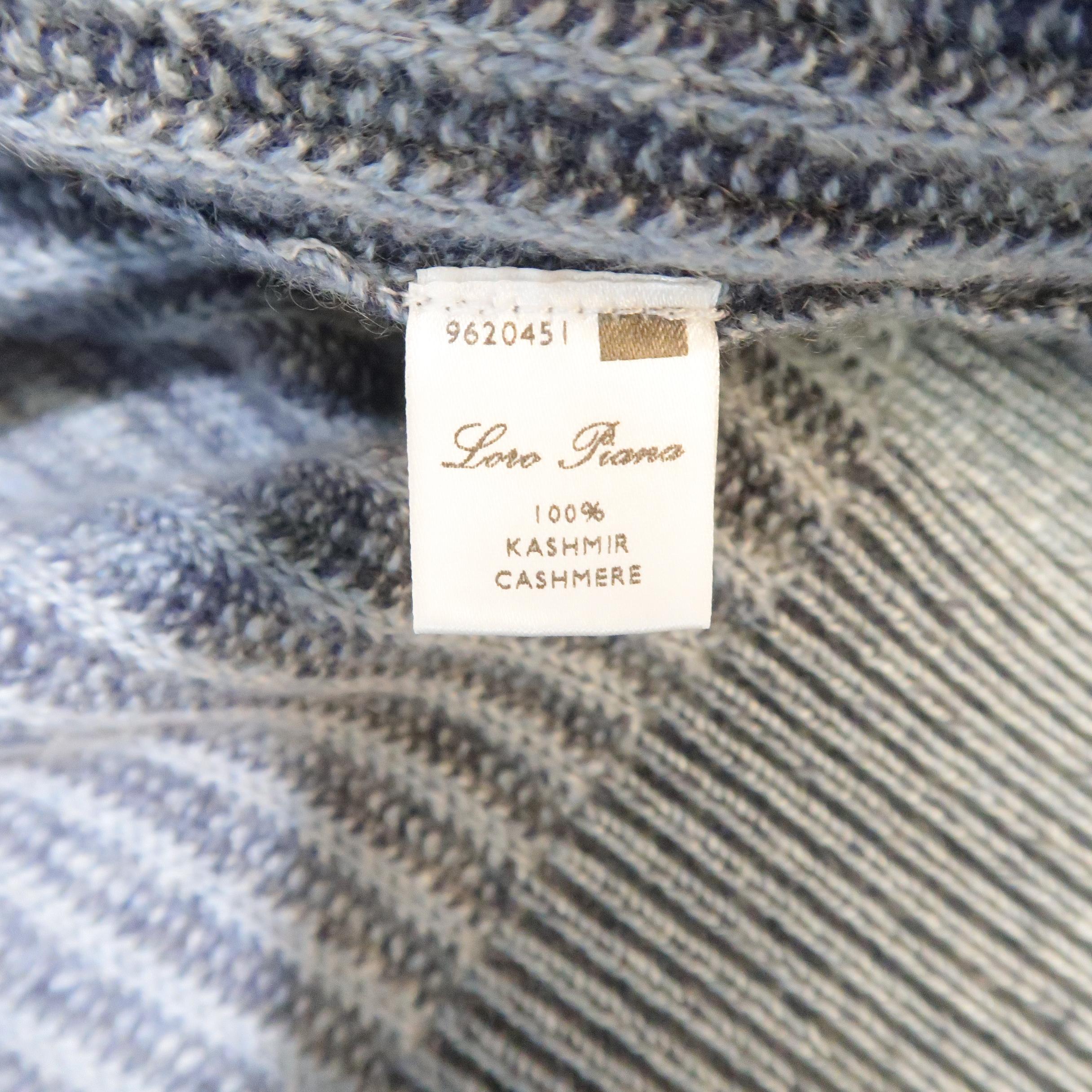 LORO PIANA Size 42 Navy Ribbed Knit Cashmere Sweater 2