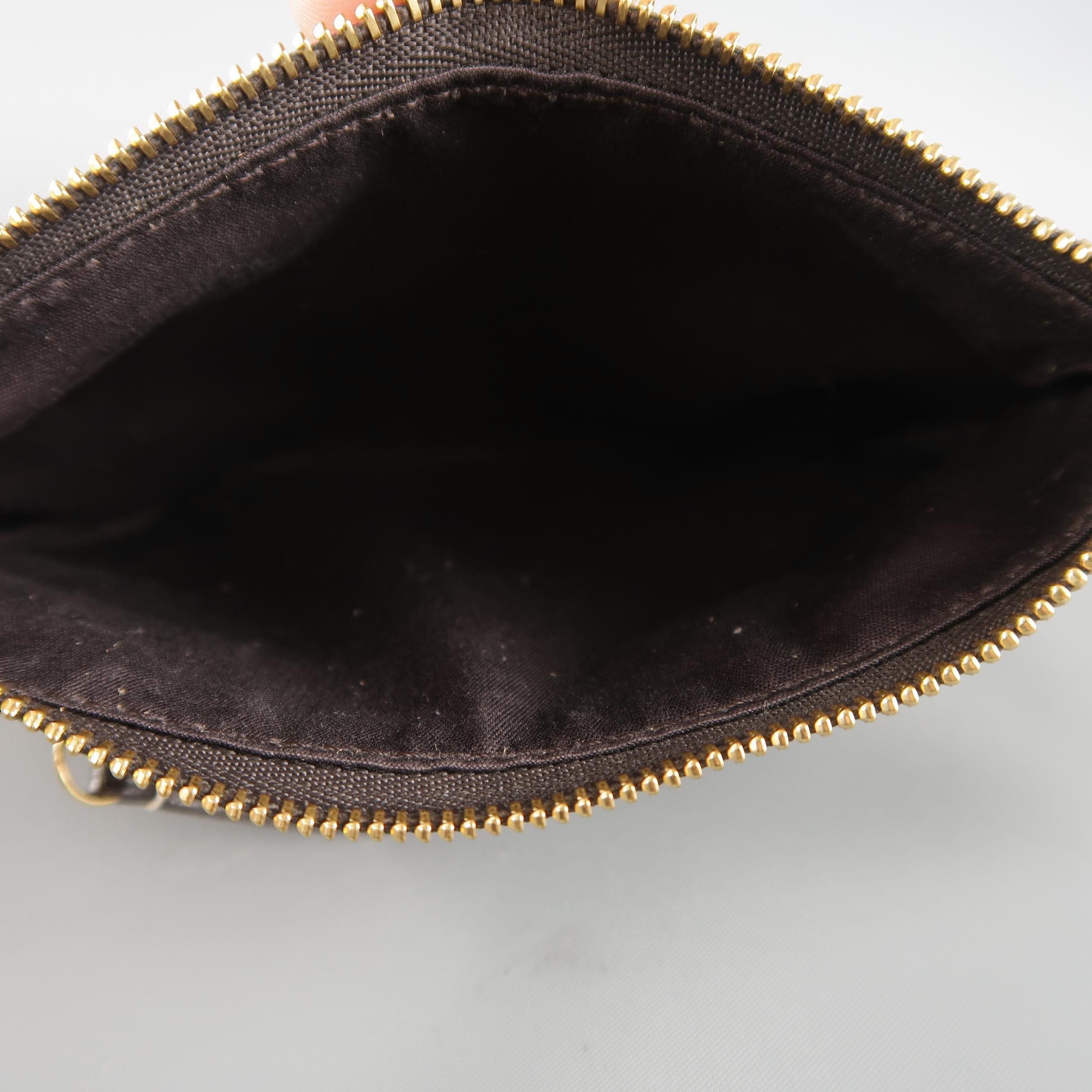 LOUIS VUITTON Brown Monogram Fabric Gold Chain Strap Mini Purse Wallet Pouch Bag 2