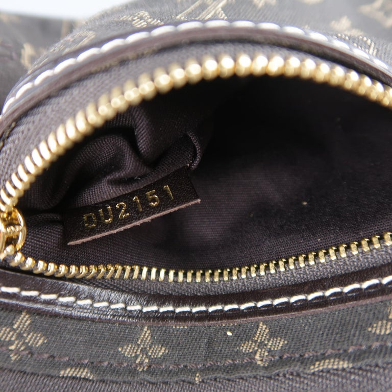 LOUIS VUITTON Brown Monogram Fabric Gold Chain Strap Mini Purse Wallet