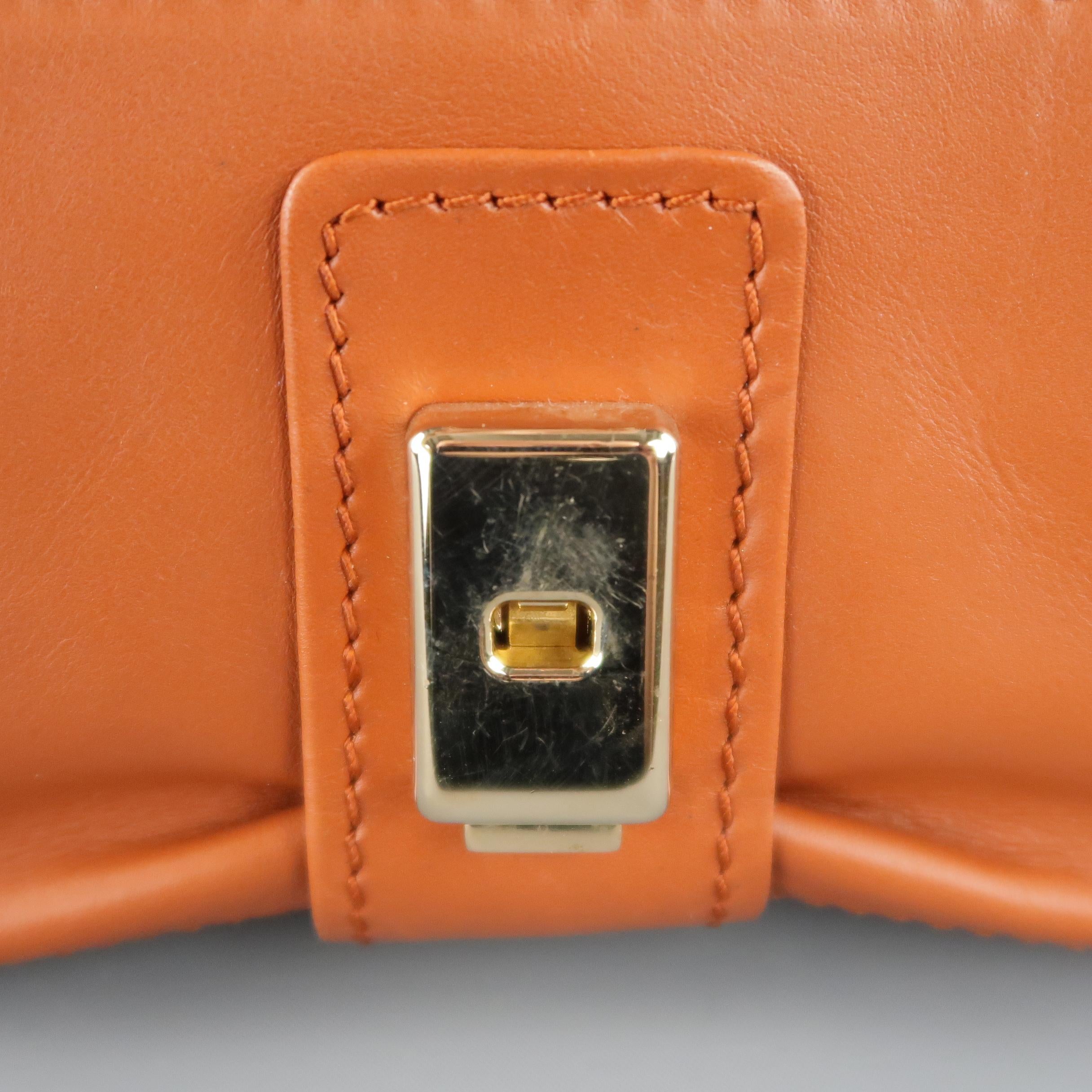 ROGER VIVIER Tan Leather Metro Nano Cross Body Handbag 8