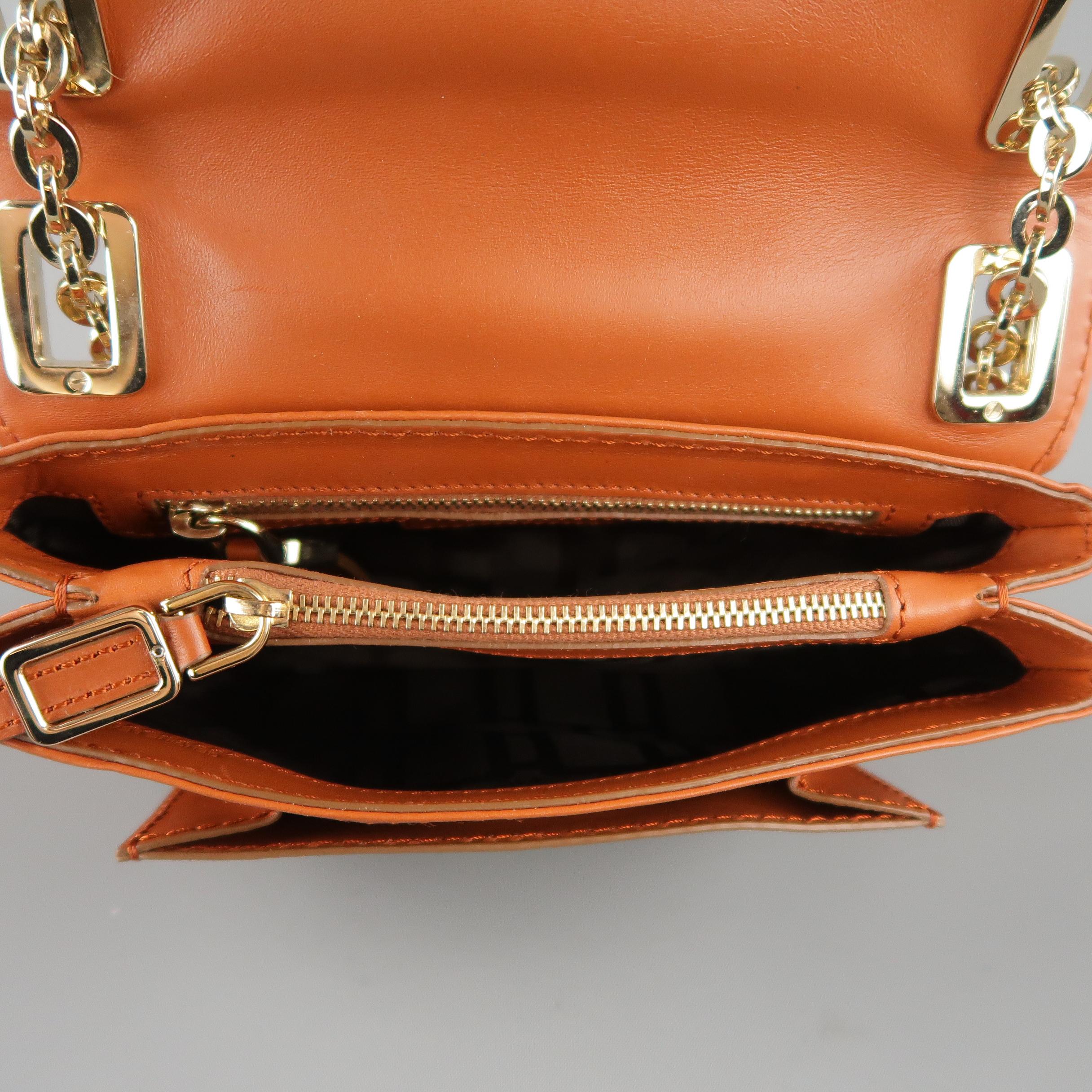 ROGER VIVIER Tan Leather Metro Nano Cross Body Handbag 9