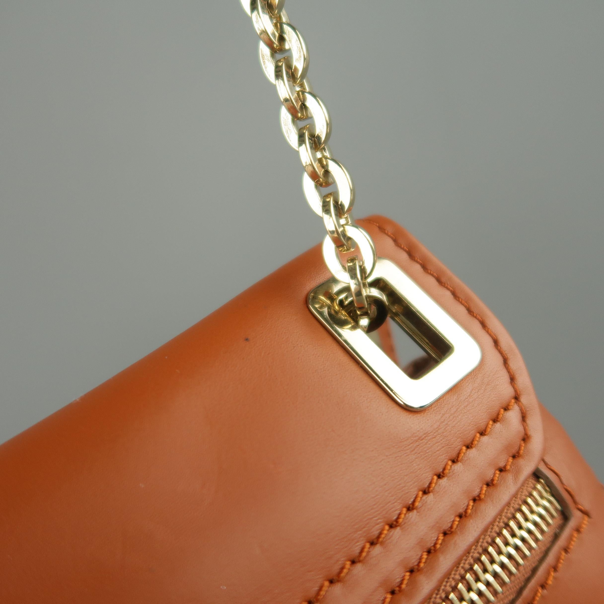 ROGER VIVIER Tan Leather Metro Nano Cross Body Handbag 4