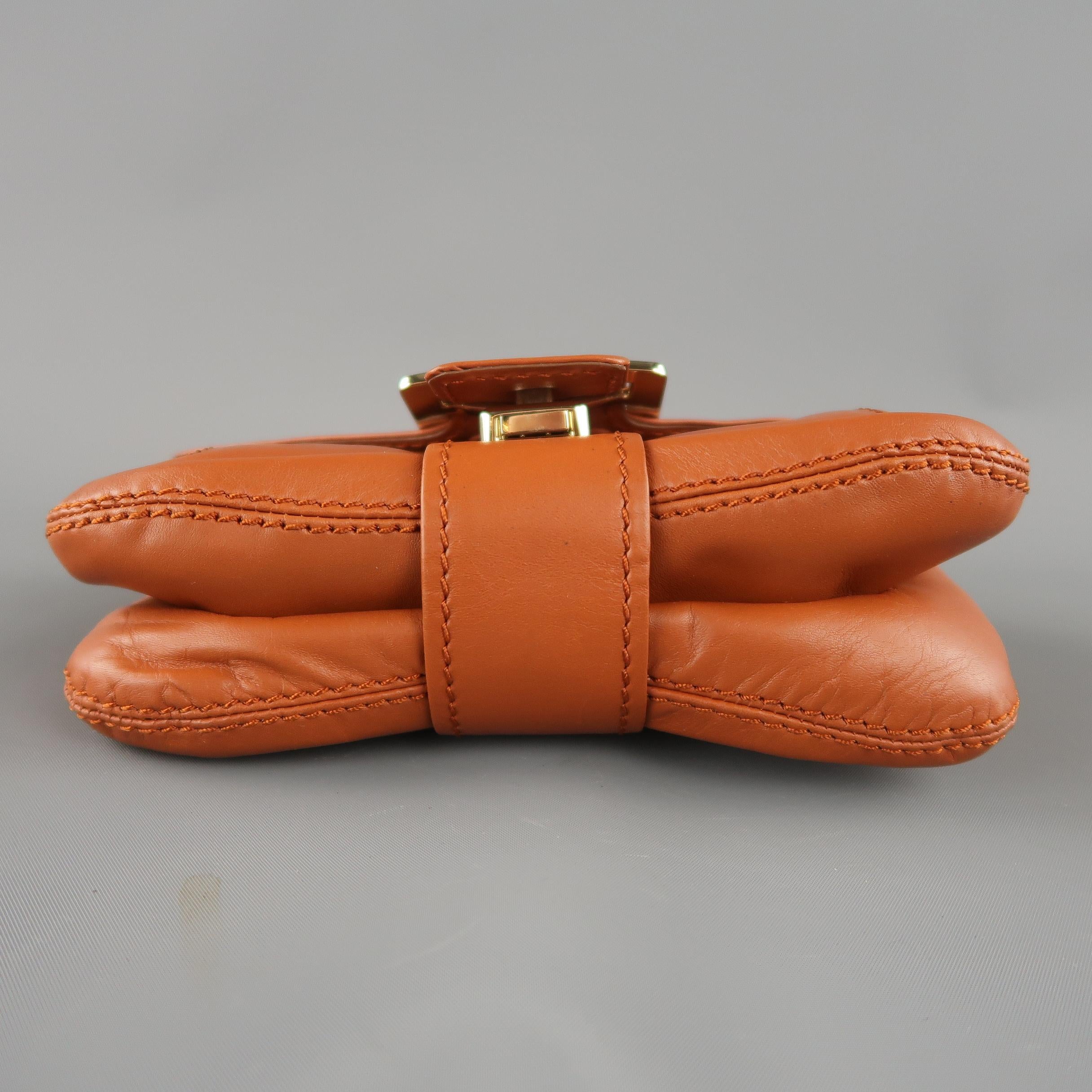 ROGER VIVIER Tan Leather Metro Nano Cross Body Handbag 6
