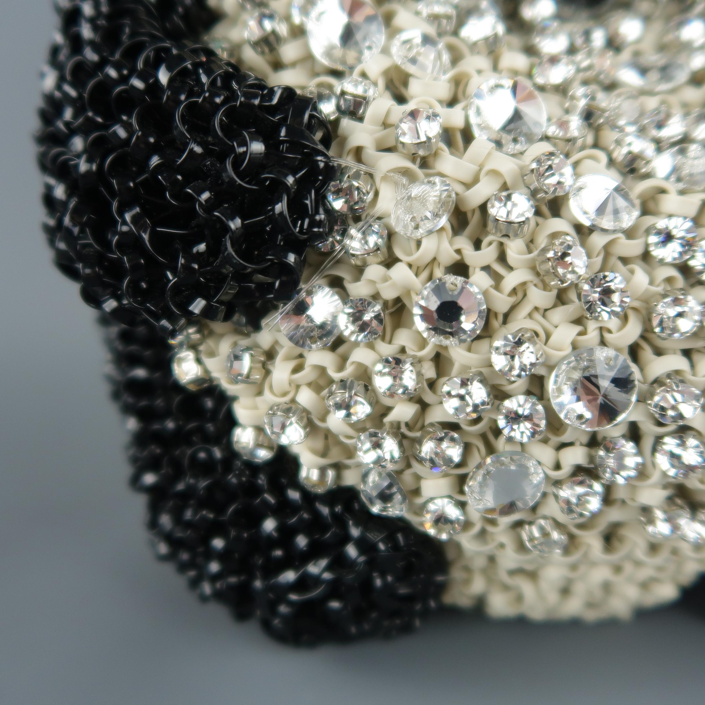 ANTEPRIMA Crochet Swarovski Crystal 3D PANDA WIREBAG Handbag In Excellent Condition In San Francisco, CA