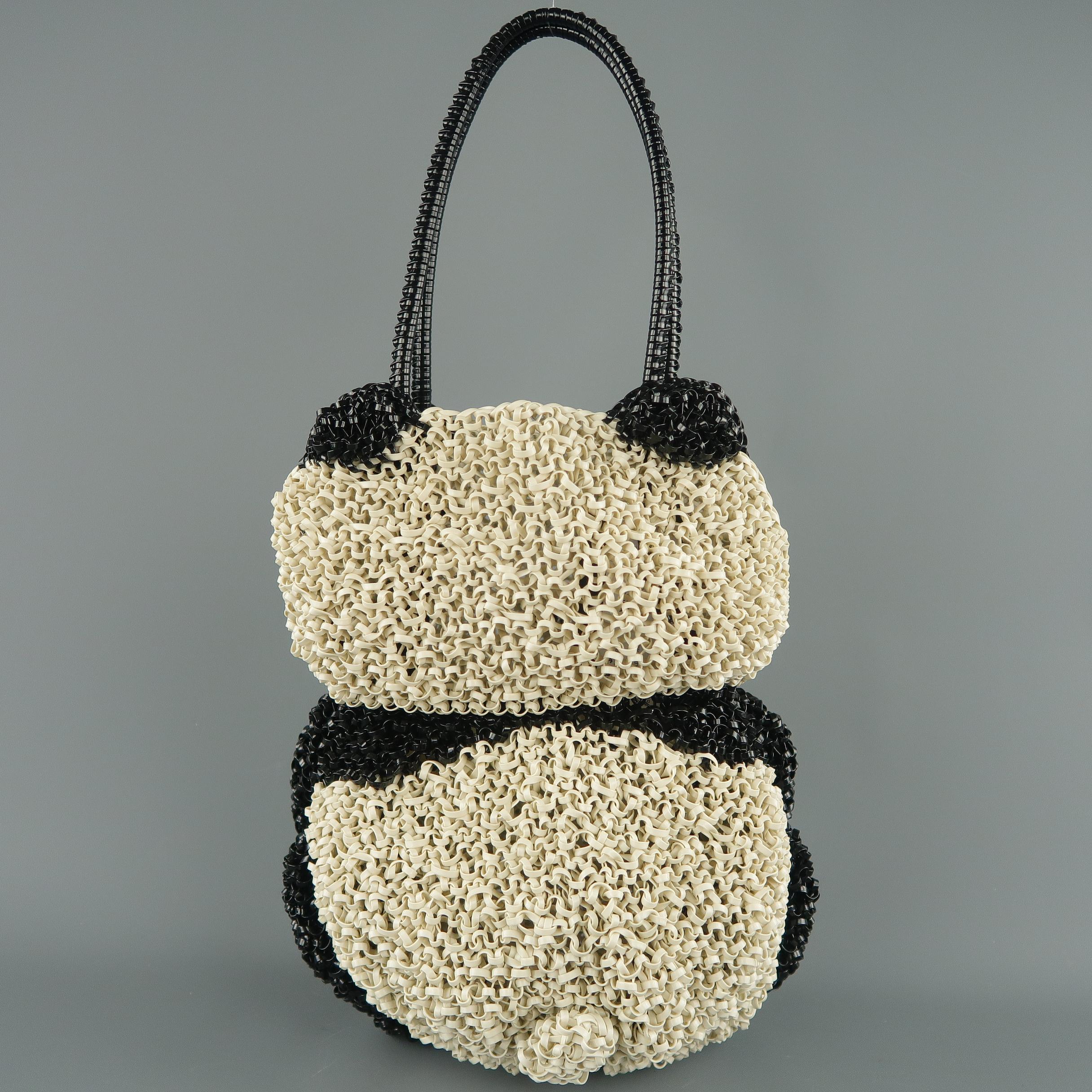 ANTEPRIMA Crochet Swarovski Crystal 3D PANDA WIREBAG Handbag 1