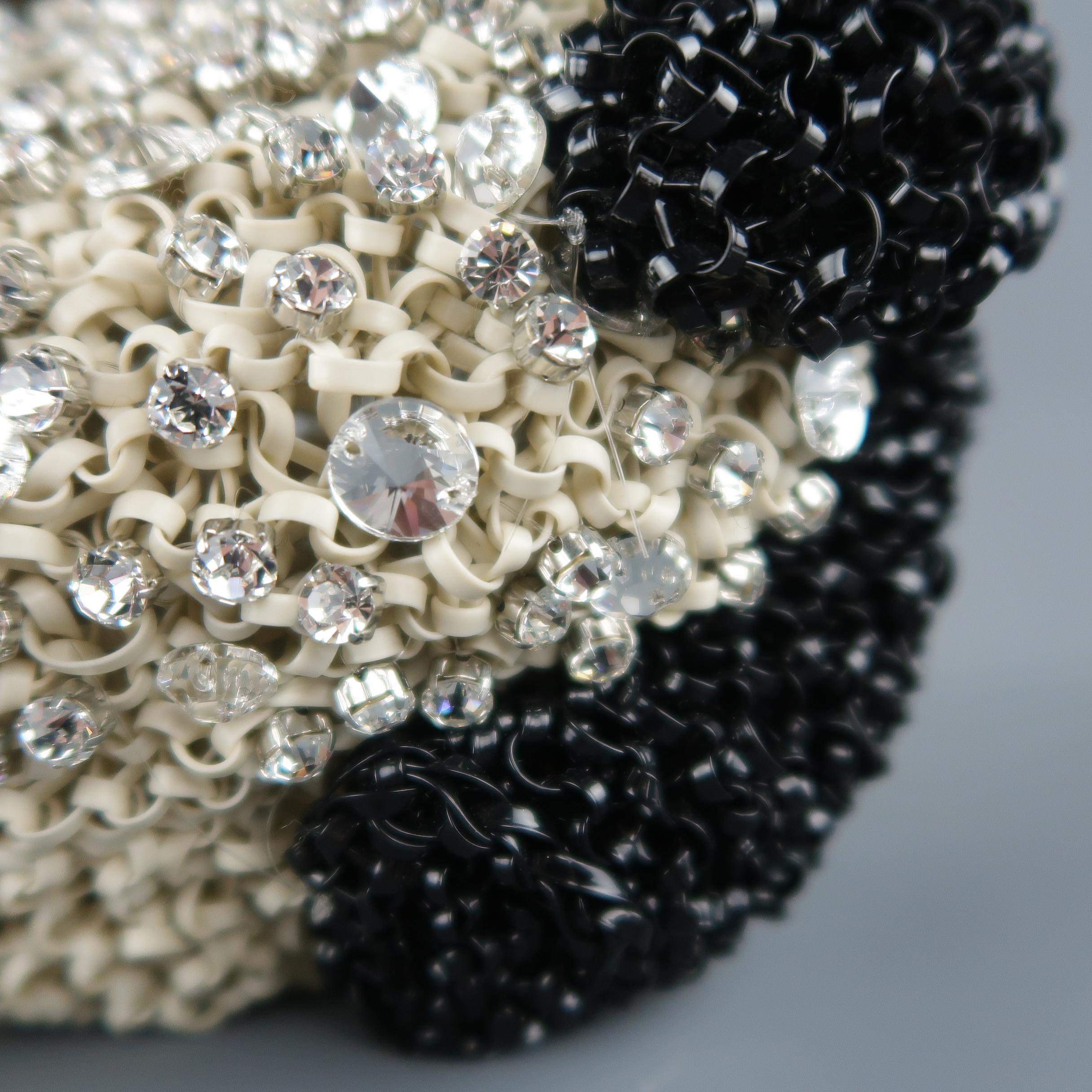 Brown ANTEPRIMA Crochet Swarovski Crystal 3D PANDA WIREBAG Handbag