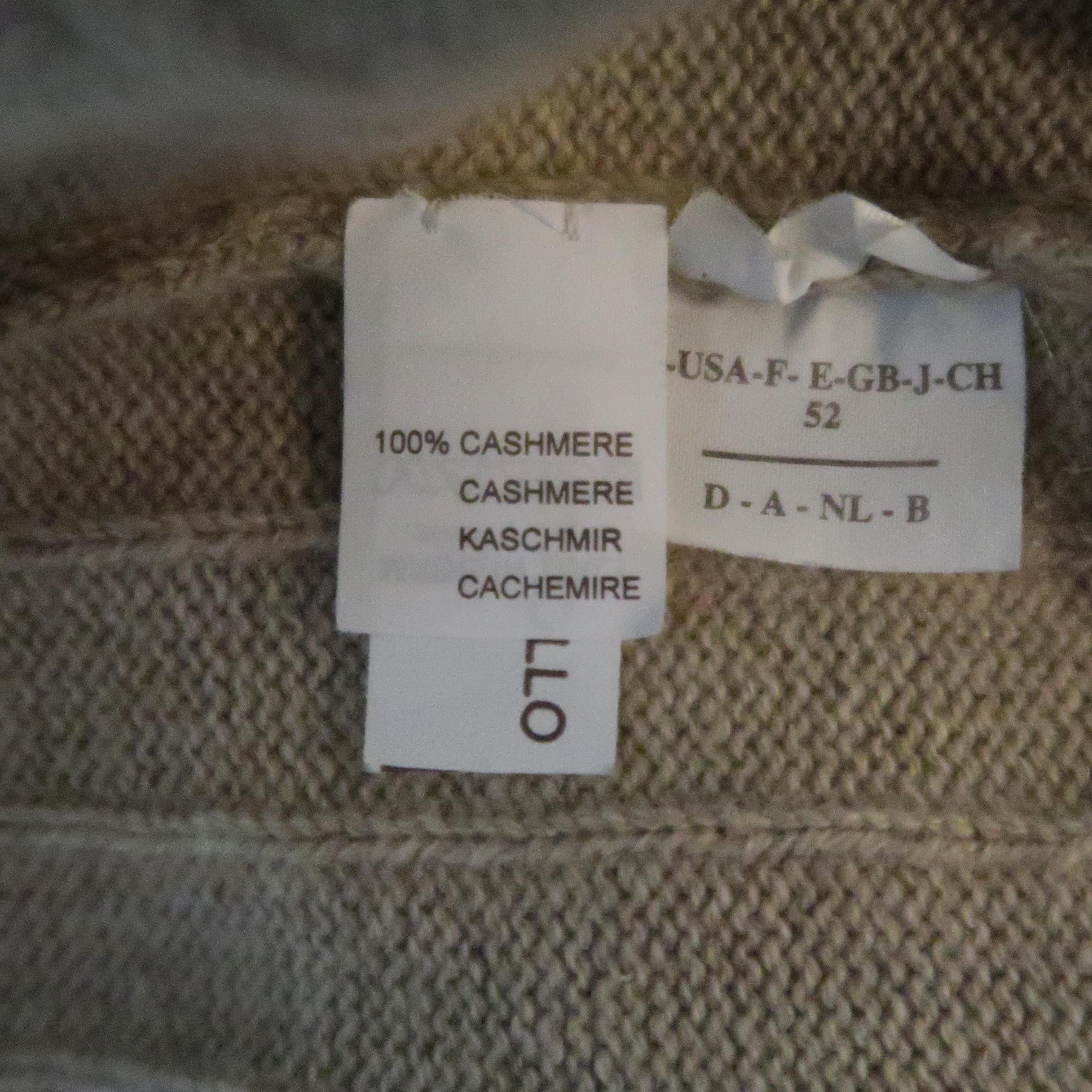 BRUNELLO CUCINELLI Size 42 Khaki Cashmere Zip Up Cardigan Sweater 2