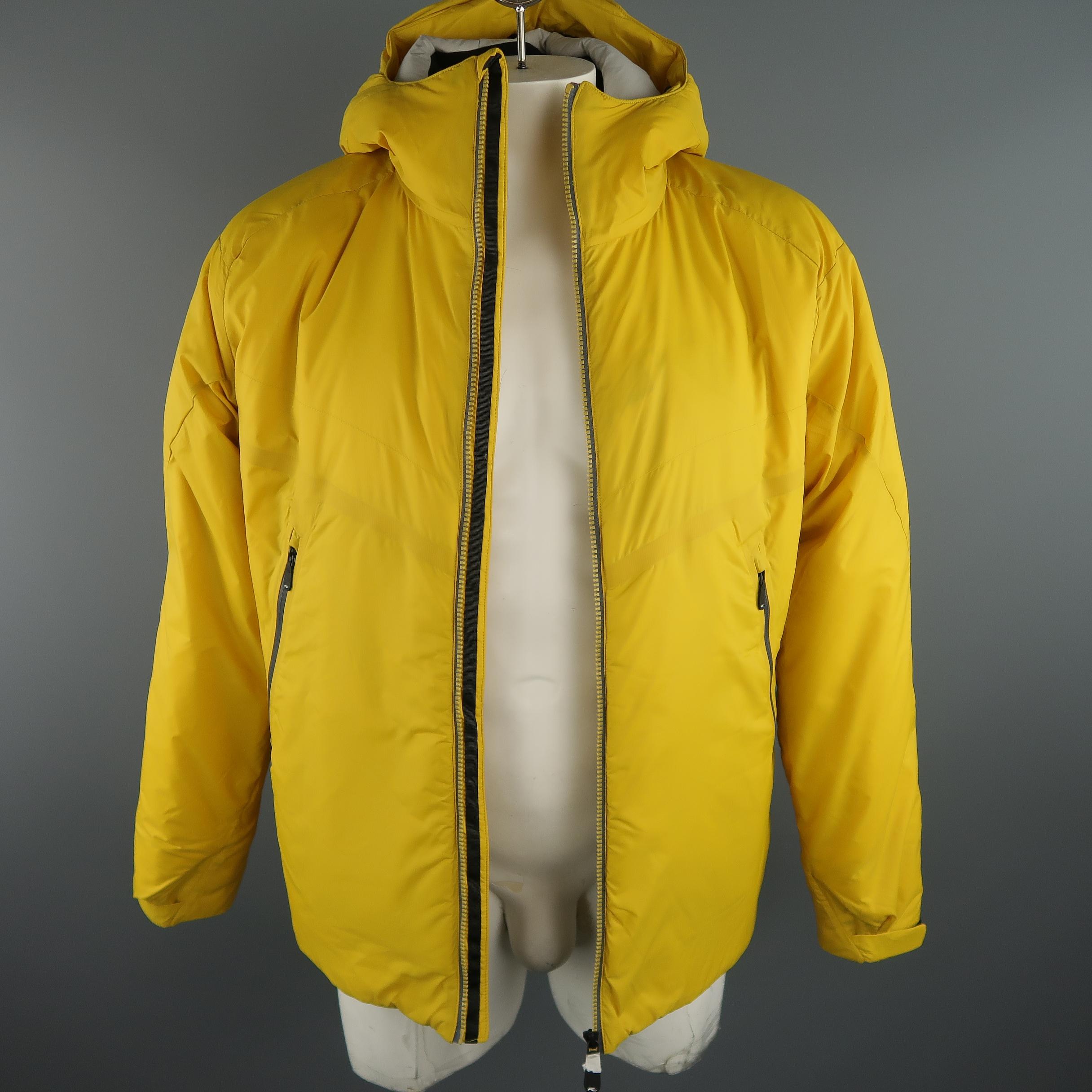 KJUS 42 Yellow Solid Polyamide Hooded Jacket 3