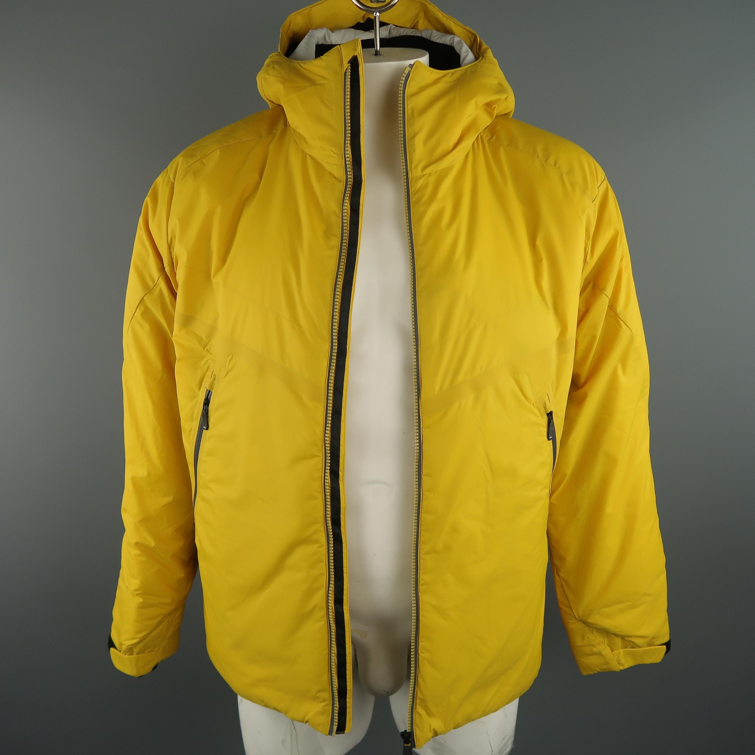 KJUS 42 Yellow Solid Polyamide Hooded Jacket 3